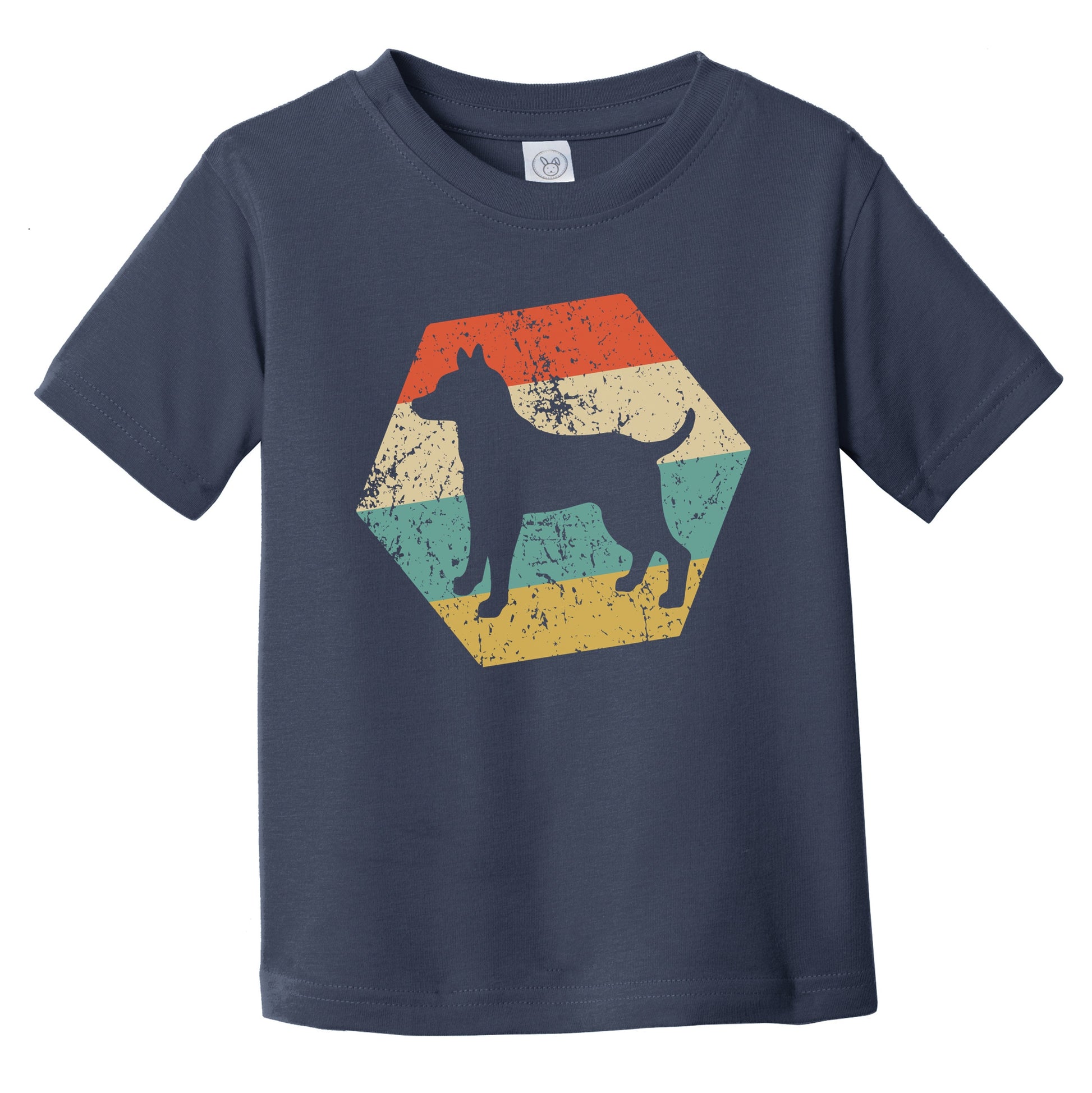 Rat Terrier Dog Breed Retro Distressed Hexagon Infant Toddler T-Shirt