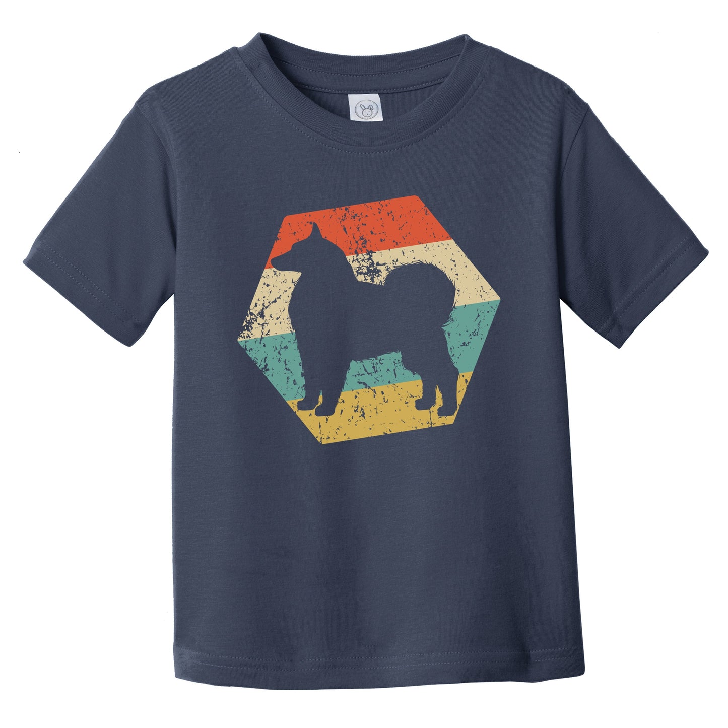 Samoyed Dog Breed Retro Distressed Hexagon Infant Toddler T-Shirt