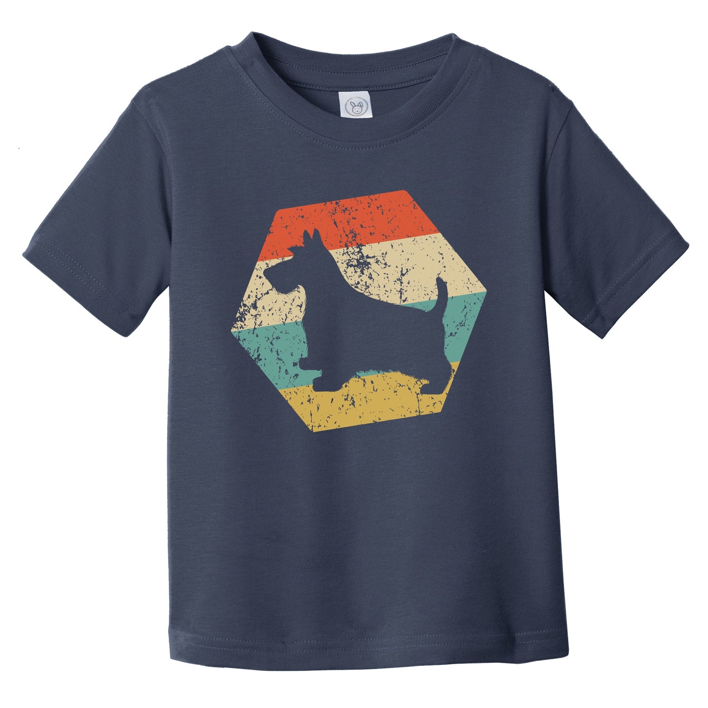 Scottish Terrier Dog Breed Retro Distressed Hexagon Infant Toddler T-Shirt