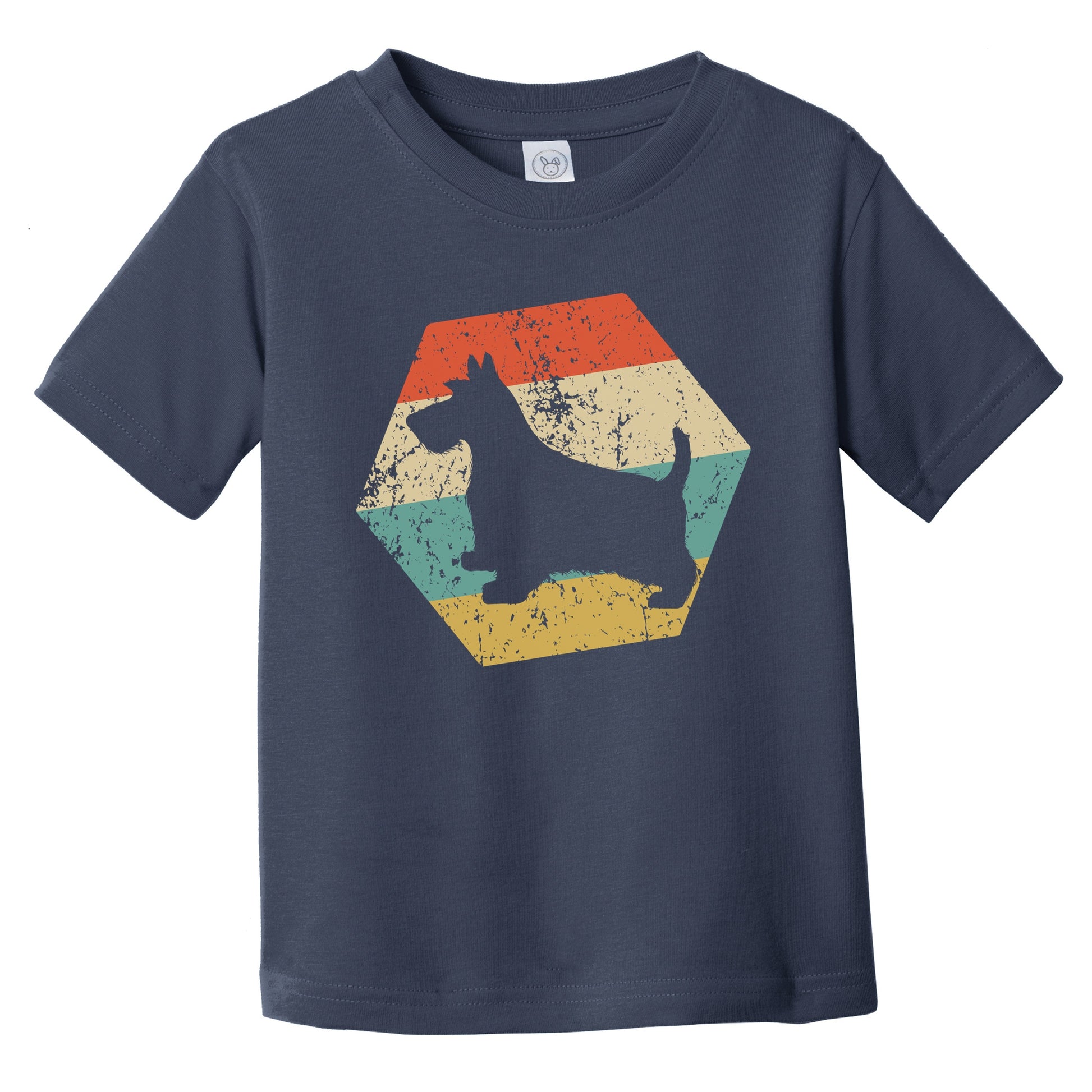 Scottish Terrier Dog Breed Retro Distressed Hexagon Infant Toddler T-Shirt