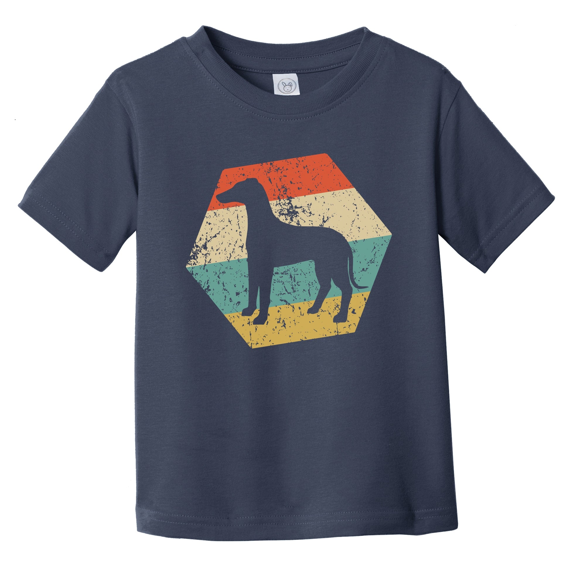 Whippet Dog Breed Retro Distressed Hexagon Infant Toddler T-Shirt