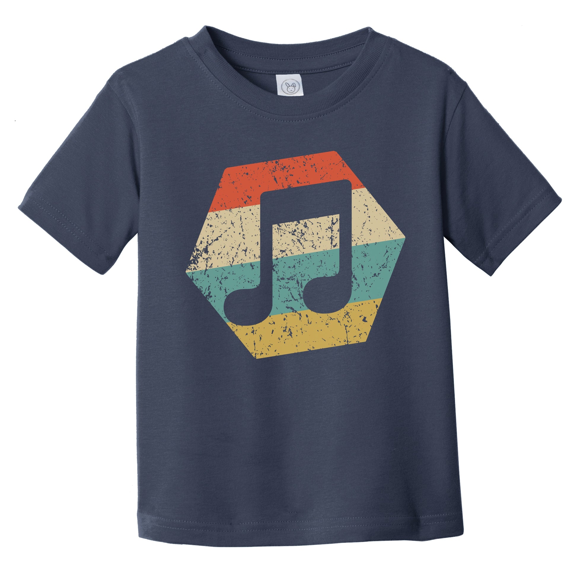 Music Note Retro Distressed Hexagon Eighth Notes Infant Toddler T-Shirt