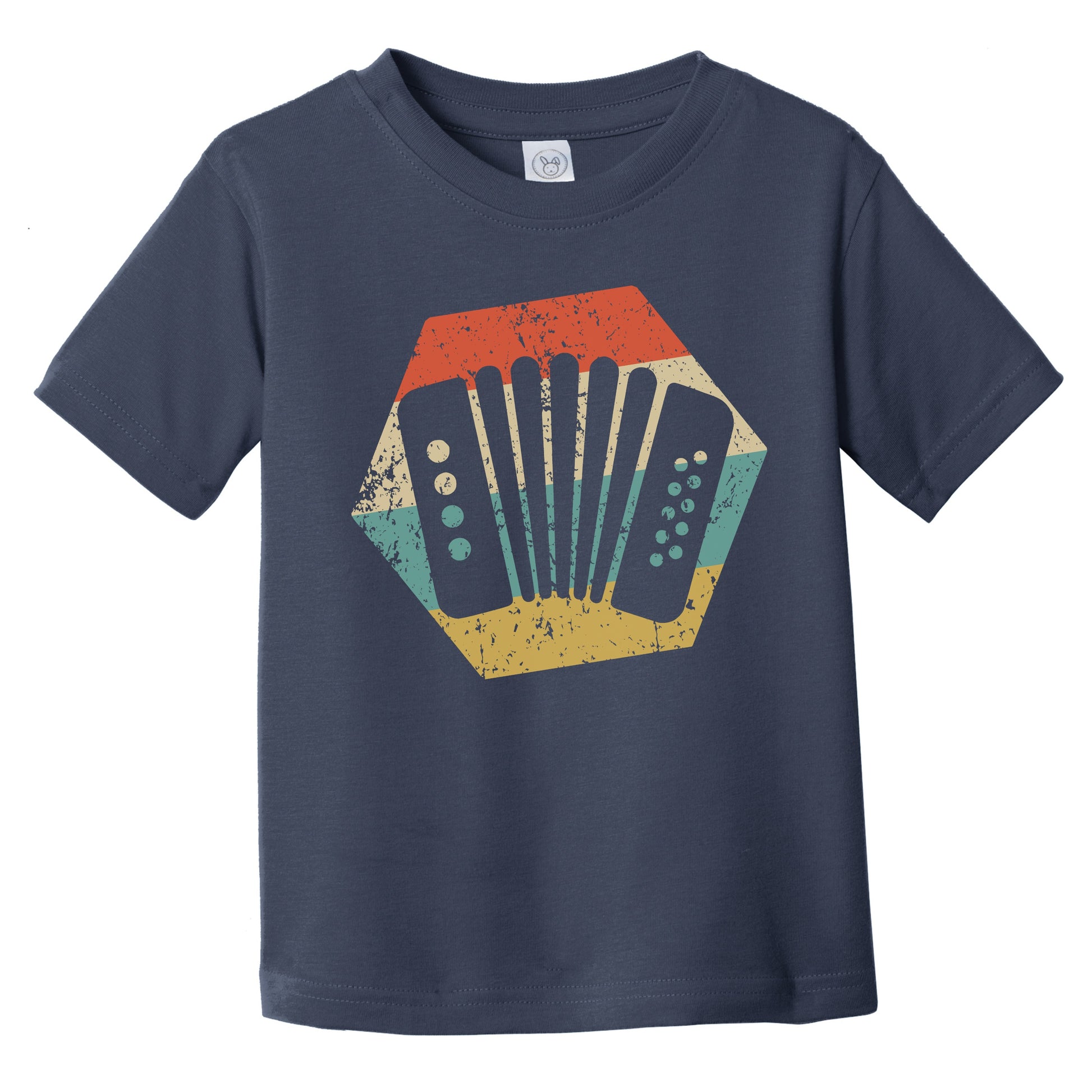 Accordion Retro Distressed Hexagon Accordionist Infant Toddler T-Shirt