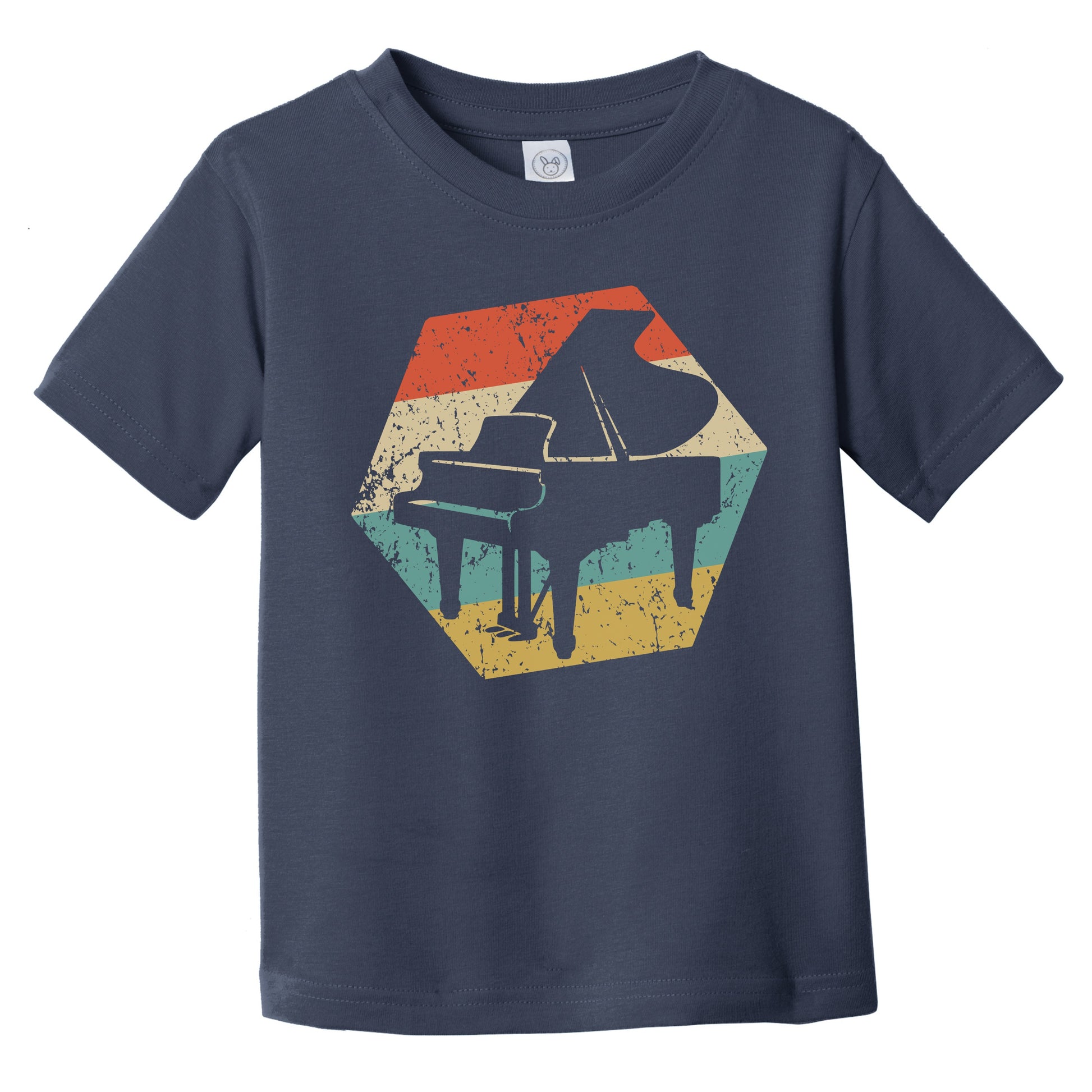 Baby Grand Piano Retro Distressed Hexagon Pianist Infant Toddler T-Shirt