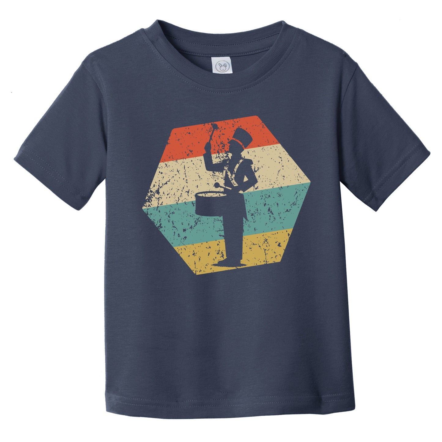 Marching Band Drummer Retro Distressed Hexagon Drums Infant Toddler T-Shirt