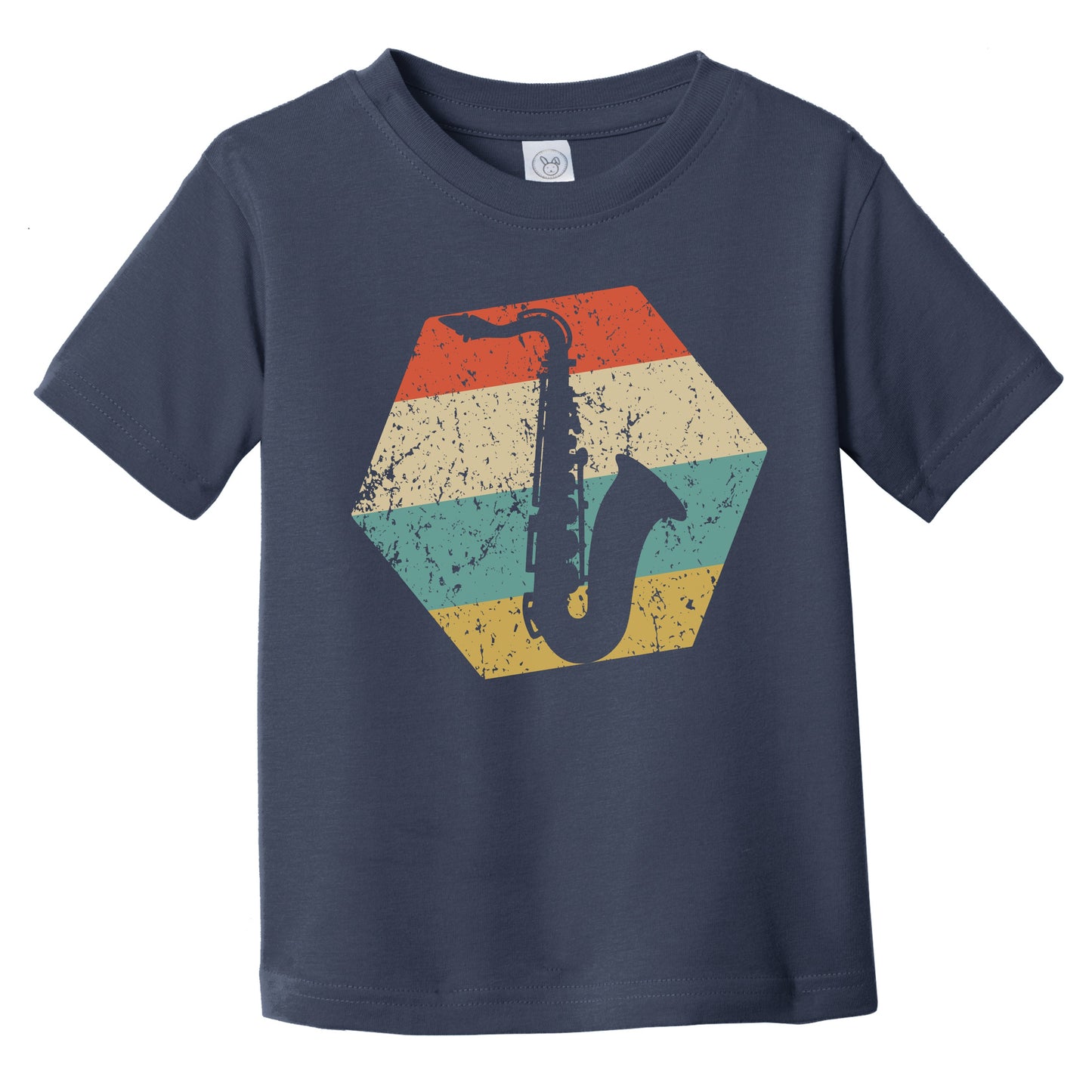 Saxophone Retro Distressed Hexagon Sax Player Infant Toddler T-Shirt
