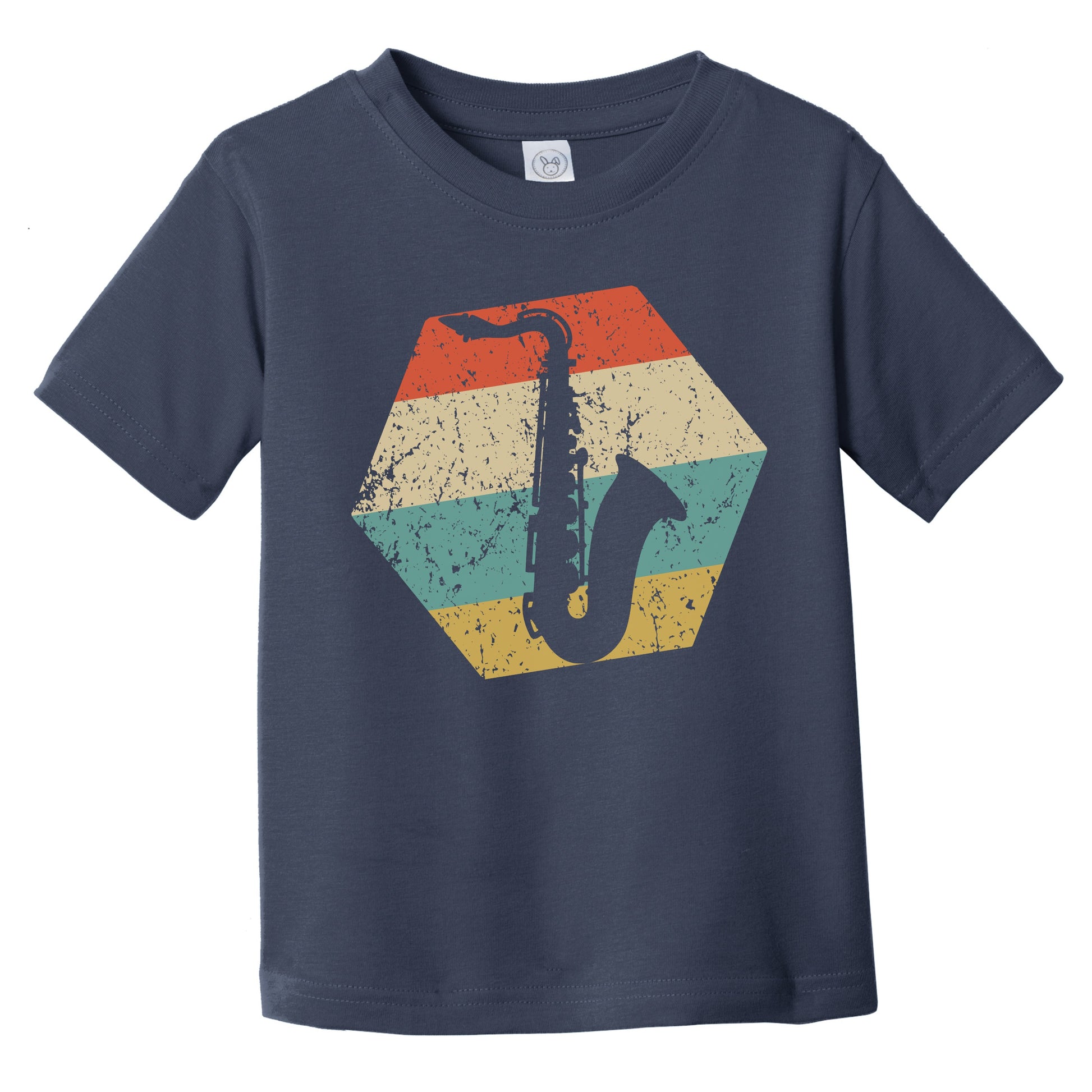 Saxophone Retro Distressed Hexagon Sax Player Infant Toddler T-Shirt
