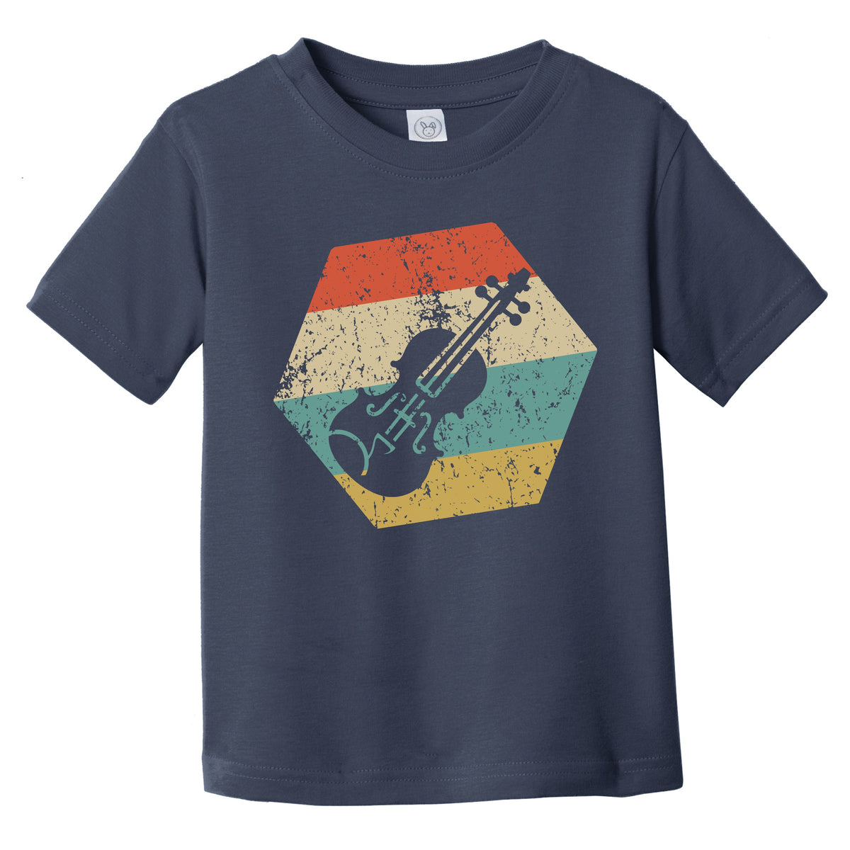Violin Retro Distressed Hexagon Violinist Infant Toddler T-Shirt