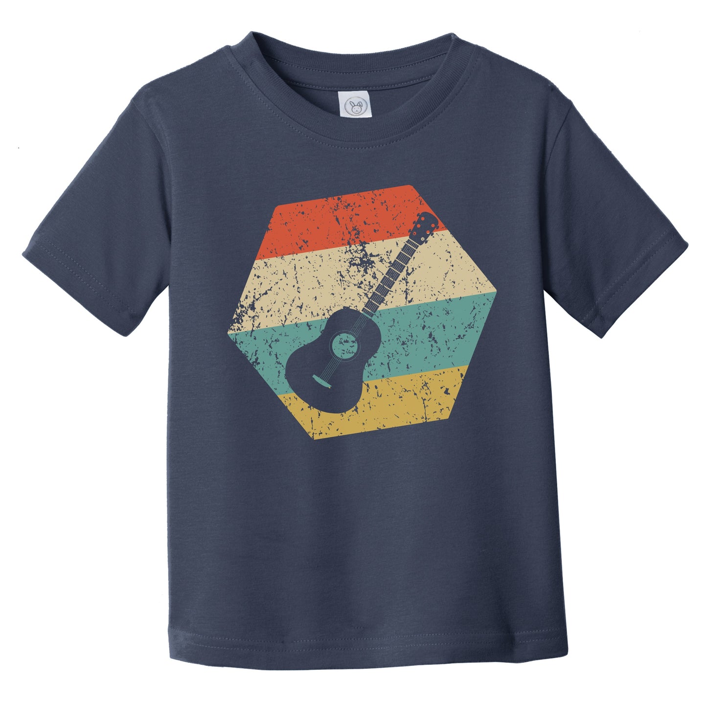 Guitar Retro Distressed Hexagon Acoustic Guitar Infant Toddler T-Shirt