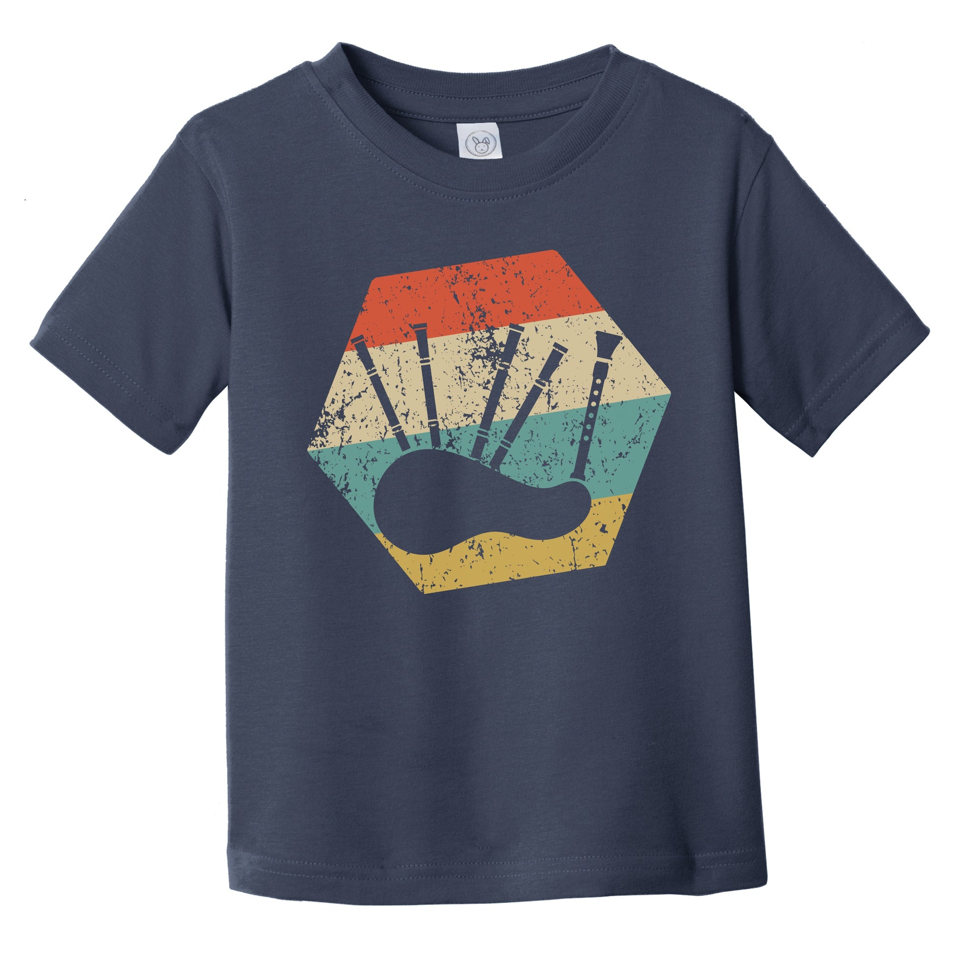 Bagpipes Retro Distressed Hexagon Bagpiper Infant Toddler T-Shirt