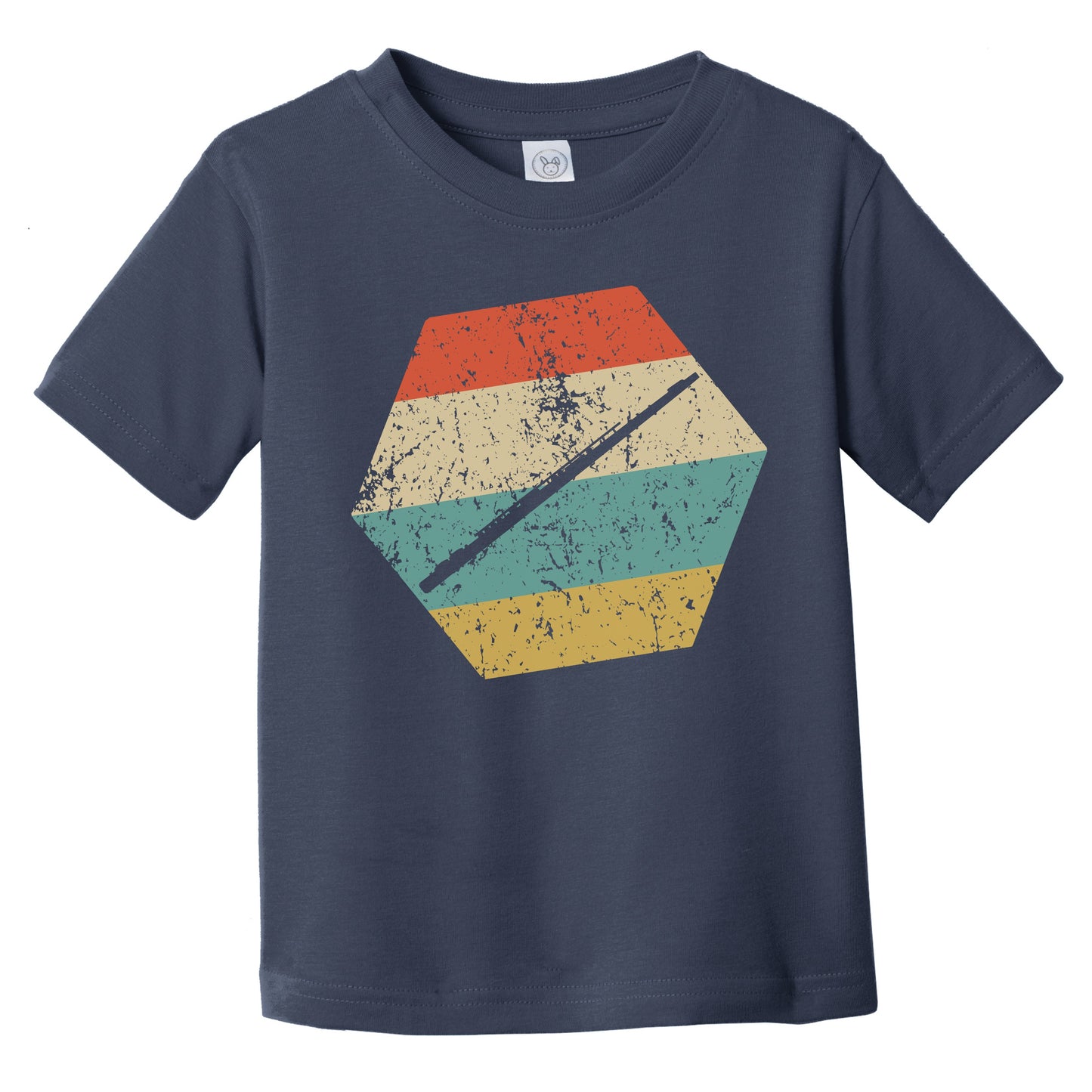 Flute Retro Distressed Hexagon Flautist Infant Toddler T-Shirt