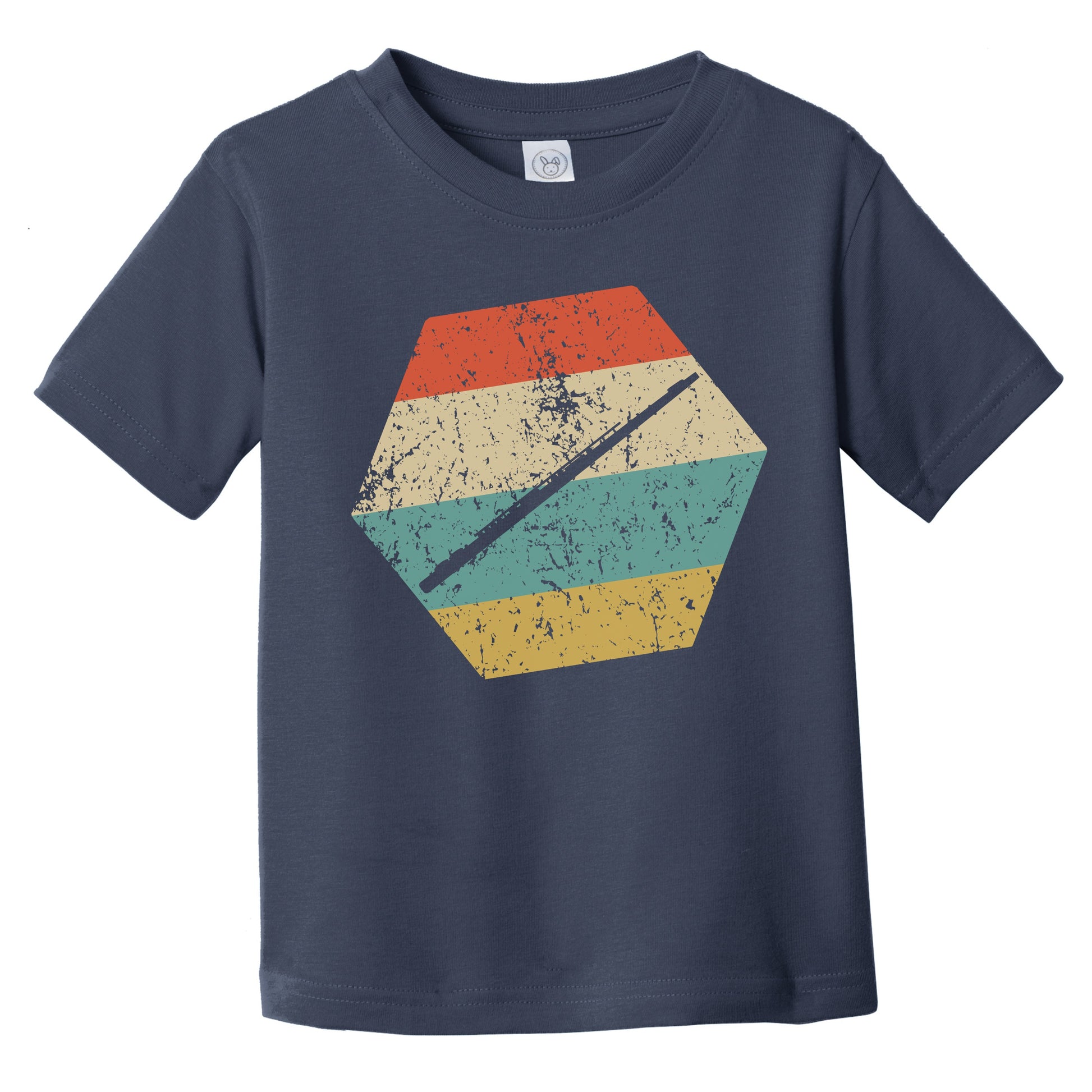 Flute Retro Distressed Hexagon Flautist Infant Toddler T-Shirt