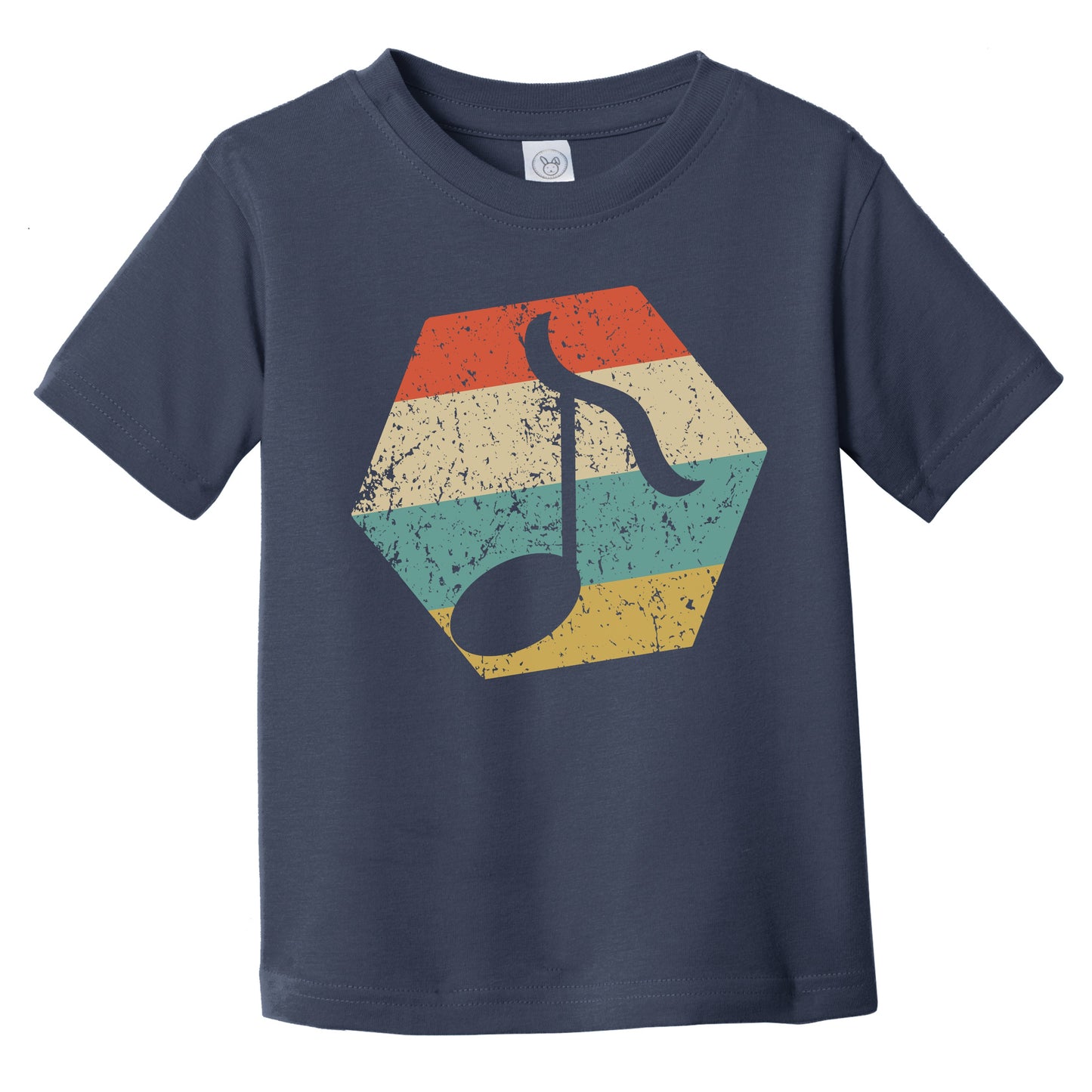 Music Note Retro Distressed Hexagon Eighth Note Infant Toddler T-Shirt