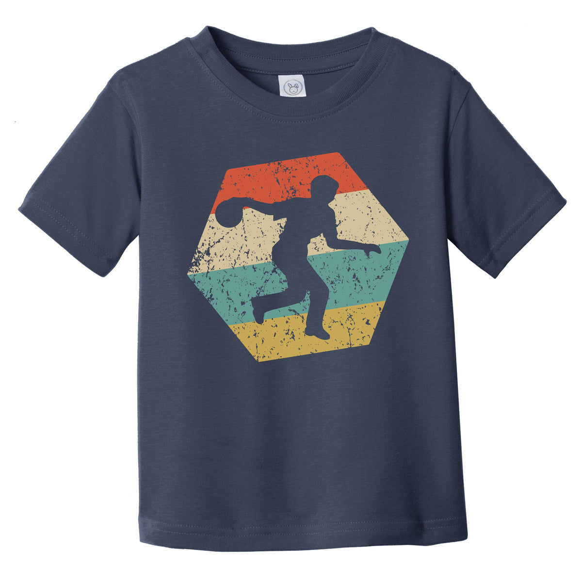 Bowling Retro Distressed Hexagon Bowler Infant Toddler T-Shirt