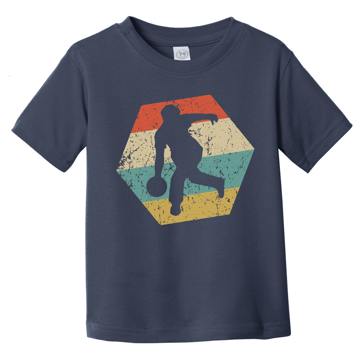 Bowler Retro Distressed Hexagon Bowling Infant Toddler T-Shirt