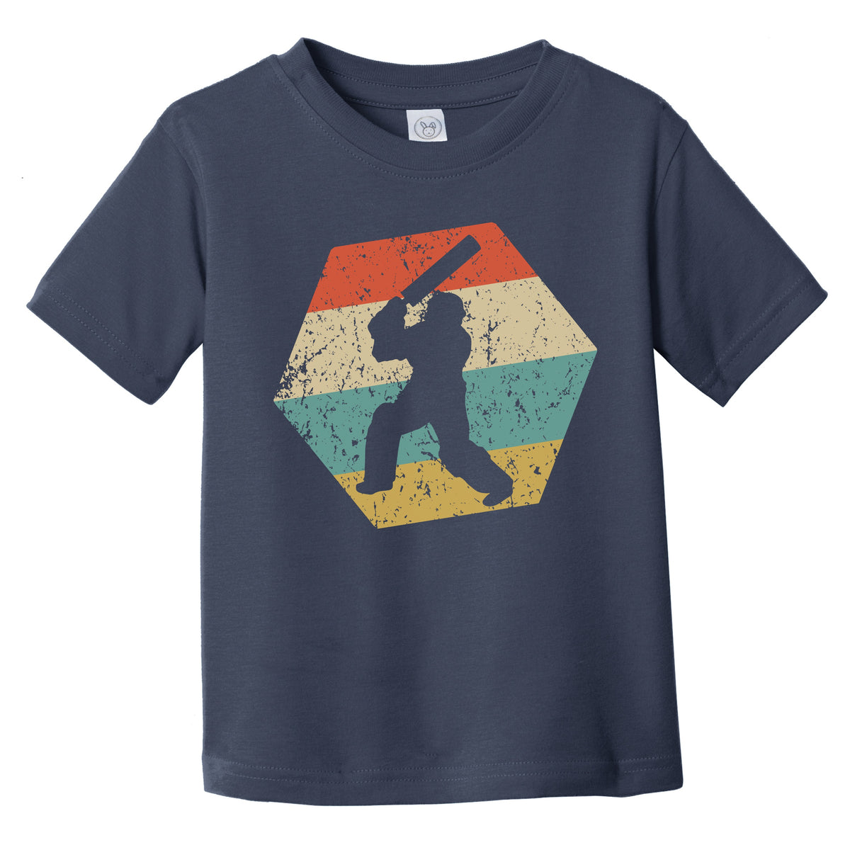 Cricket Retro Distressed Hexagon Cricket Player Infant Toddler T-Shirt