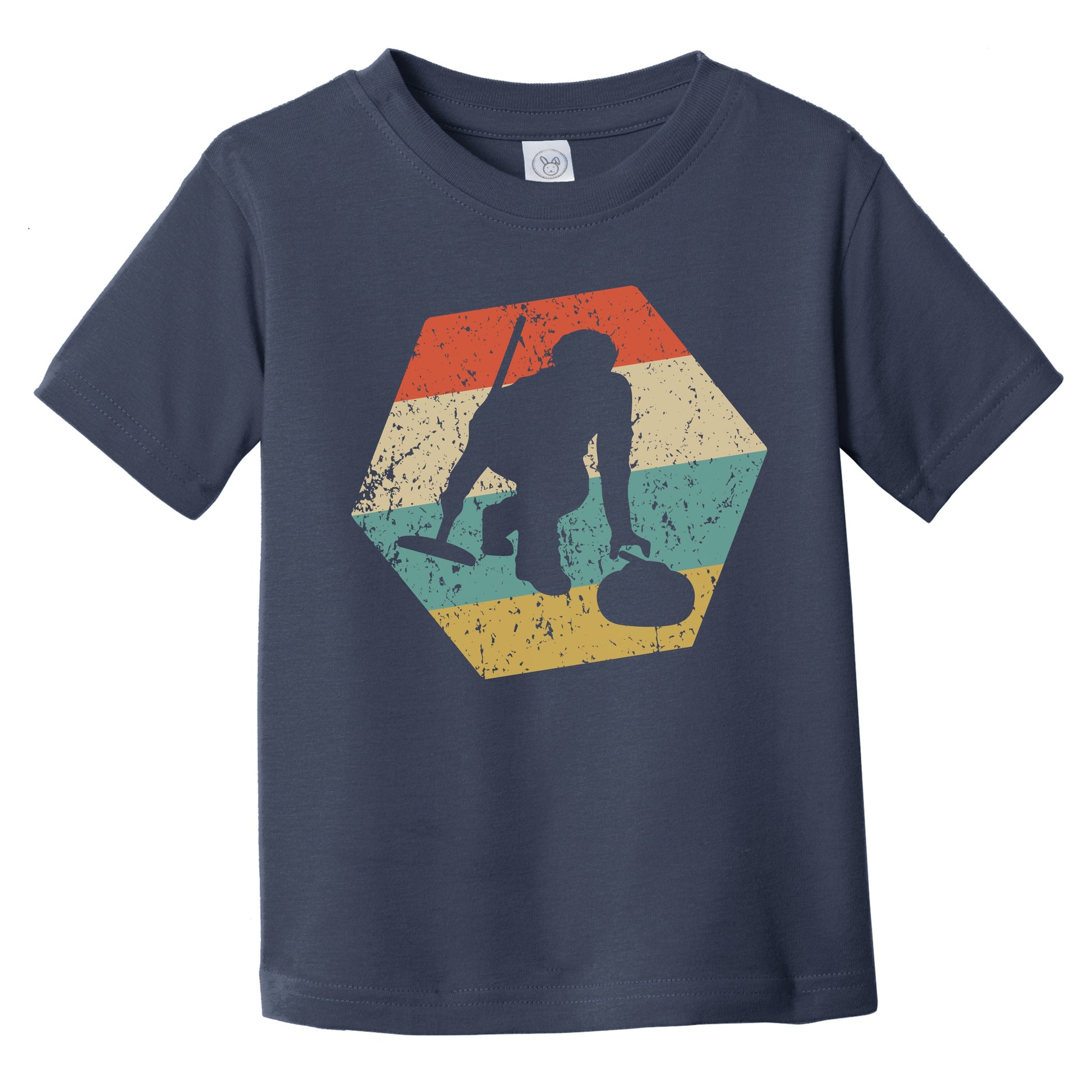 Curler Retro Distressed Hexagon Curling Infant Toddler T-Shirt