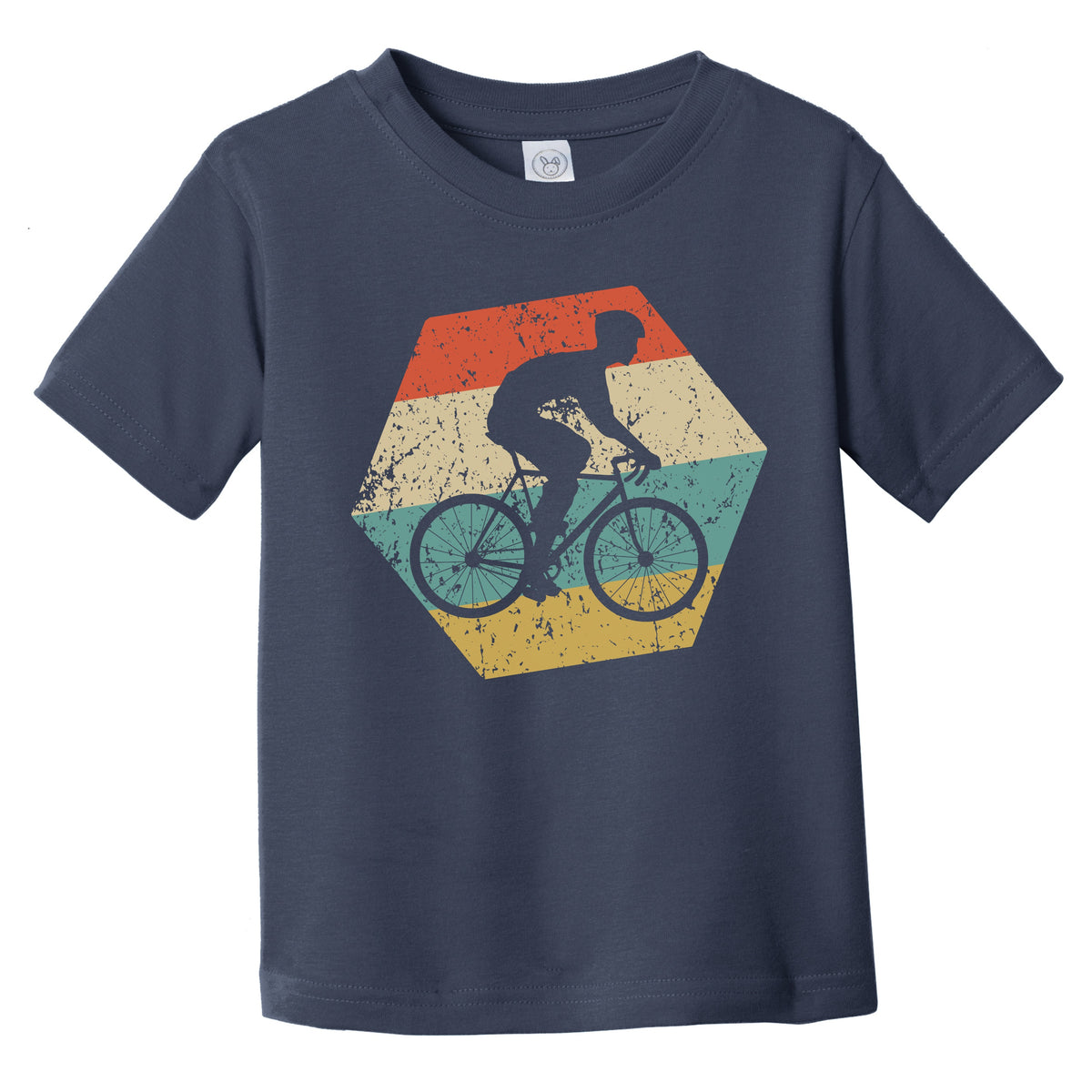 Cyclist Retro Distressed Hexagon Biker Infant Toddler T-Shirt