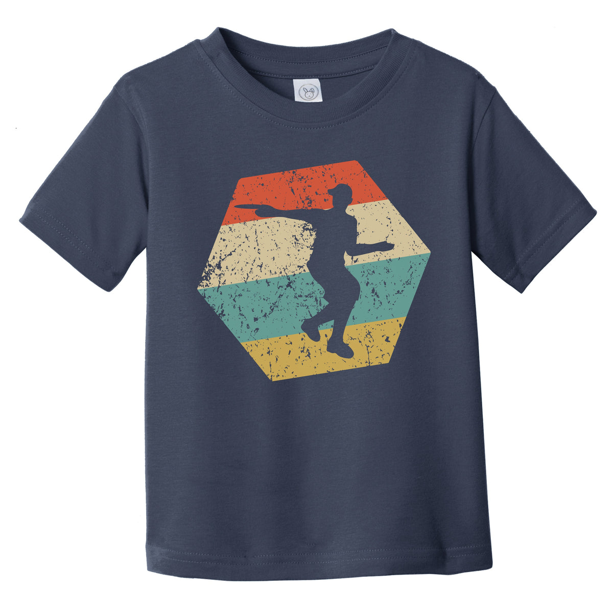 Disc Golf Retro Distressed Hexagon Disc Golfer Infant Toddler T-Shirt