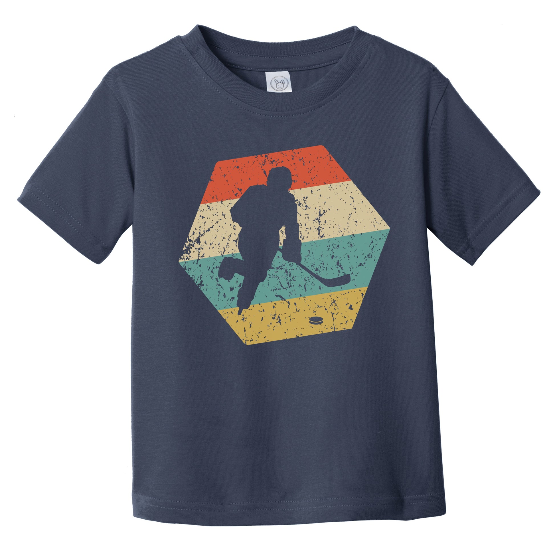 Hockey Player Retro Distressed Hexagon Hockey Player Skating Infant Toddler T-Shirt