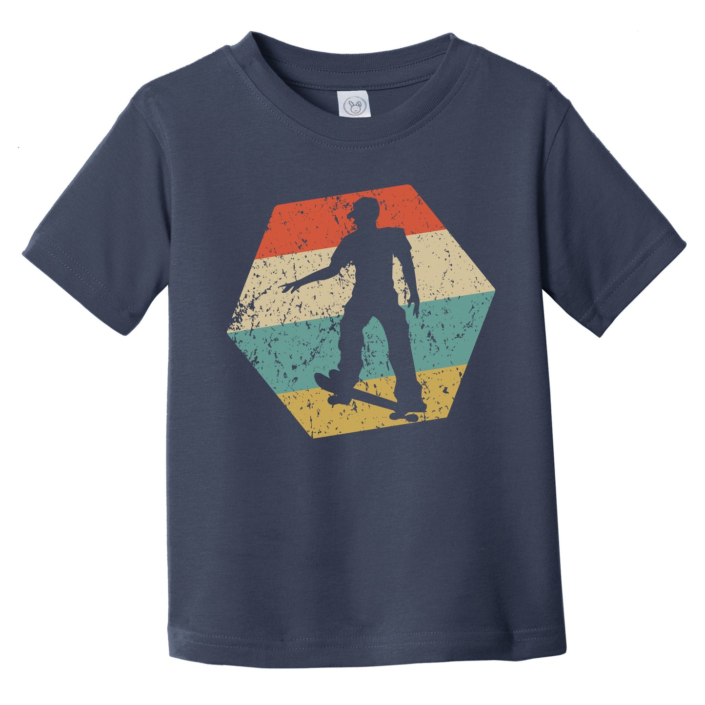 Skateboarding Retro Distressed Hexagon Skateboarder Infant Toddler T-Shirt