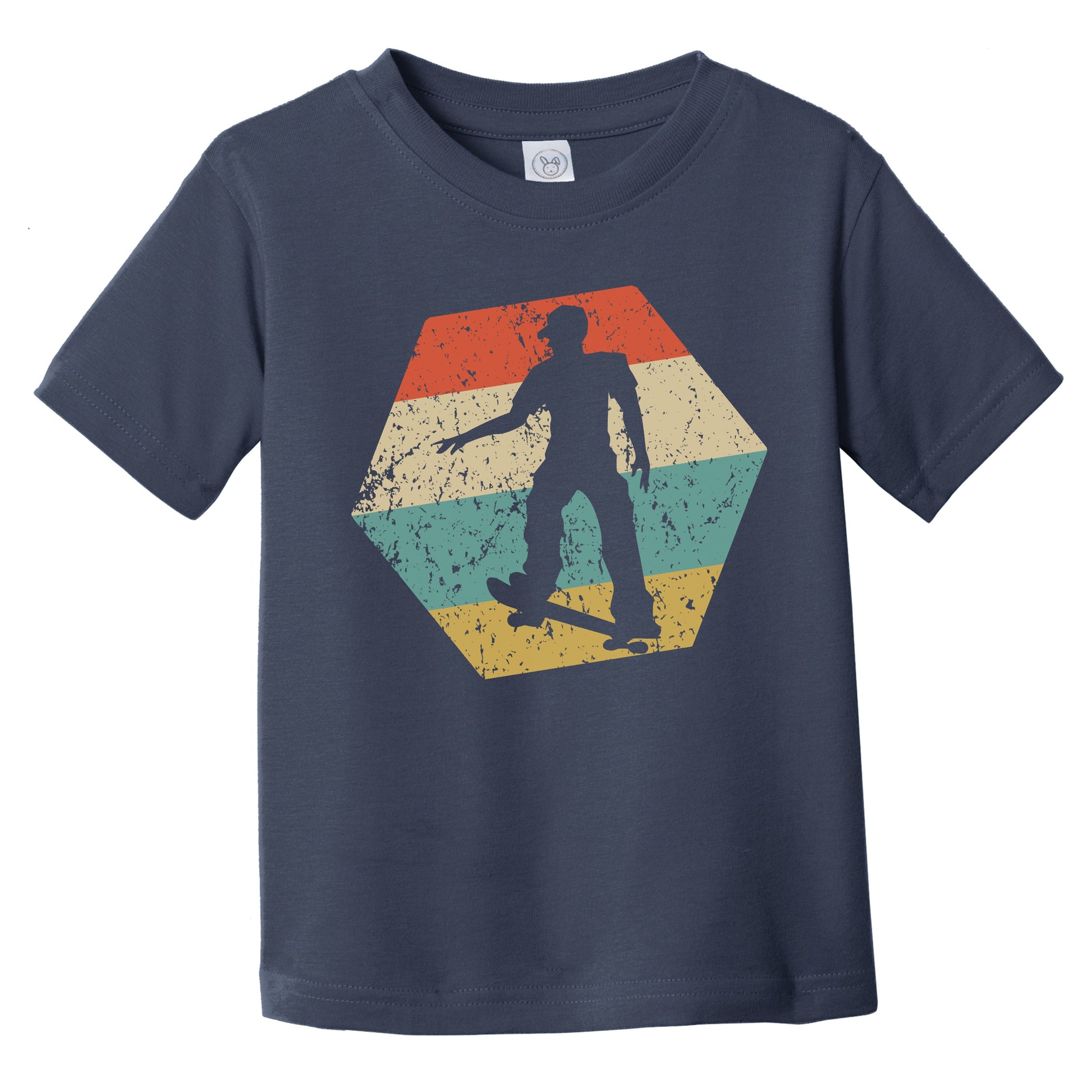 Skateboarding Retro Distressed Hexagon Skateboarder Infant Toddler T-Shirt