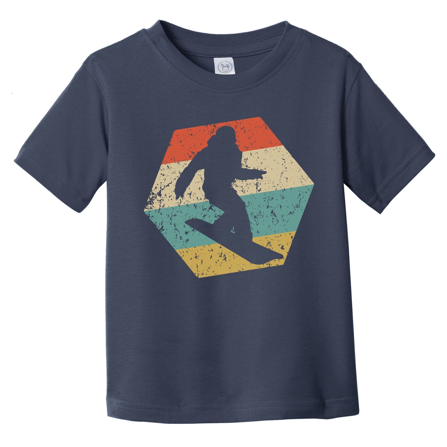 Snowboarding Retro Distressed Hexagon Snowboarder Infant Toddler T-Shirt