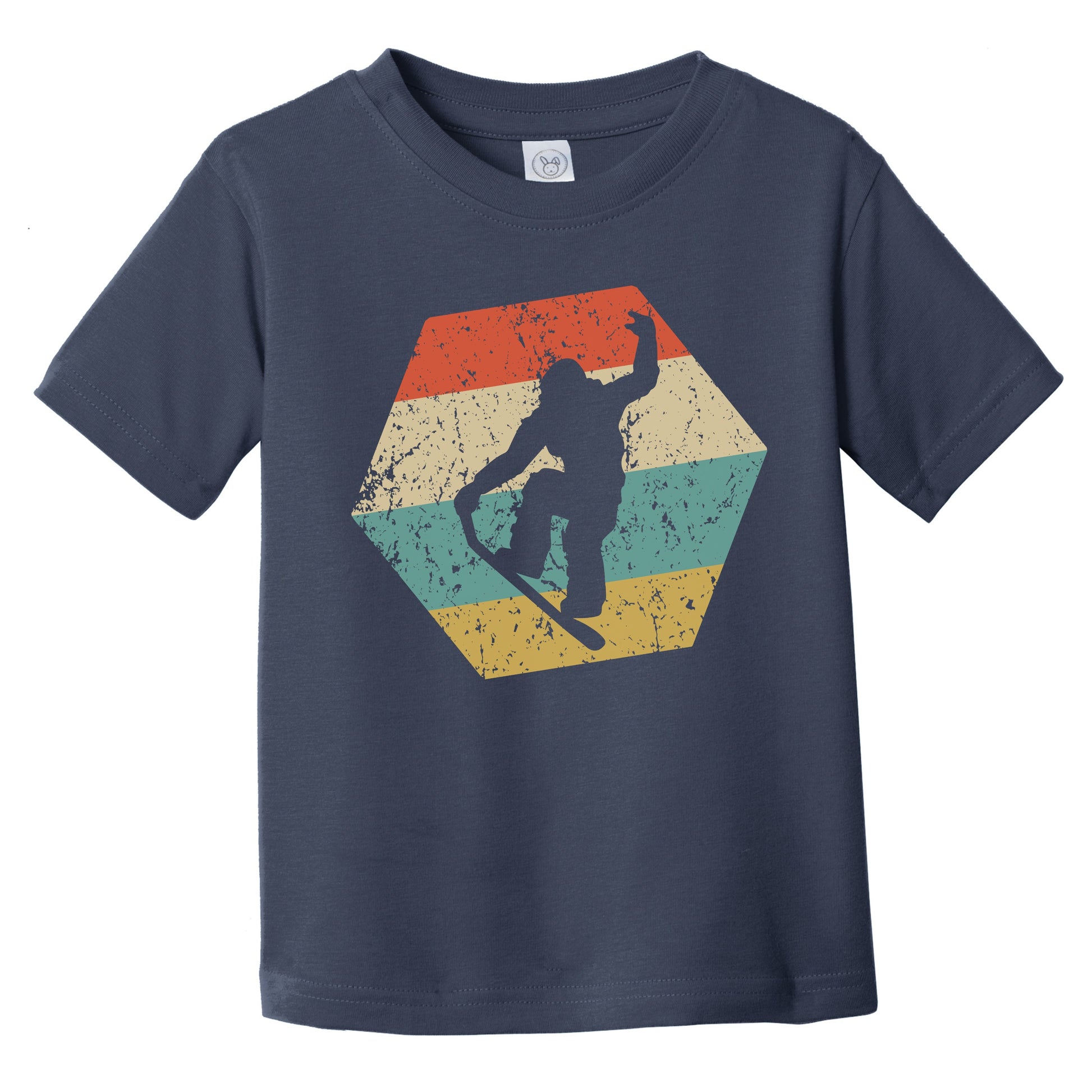 Snowboarder Retro Distressed Hexagon Snowboarding Infant Toddler T-Shirt