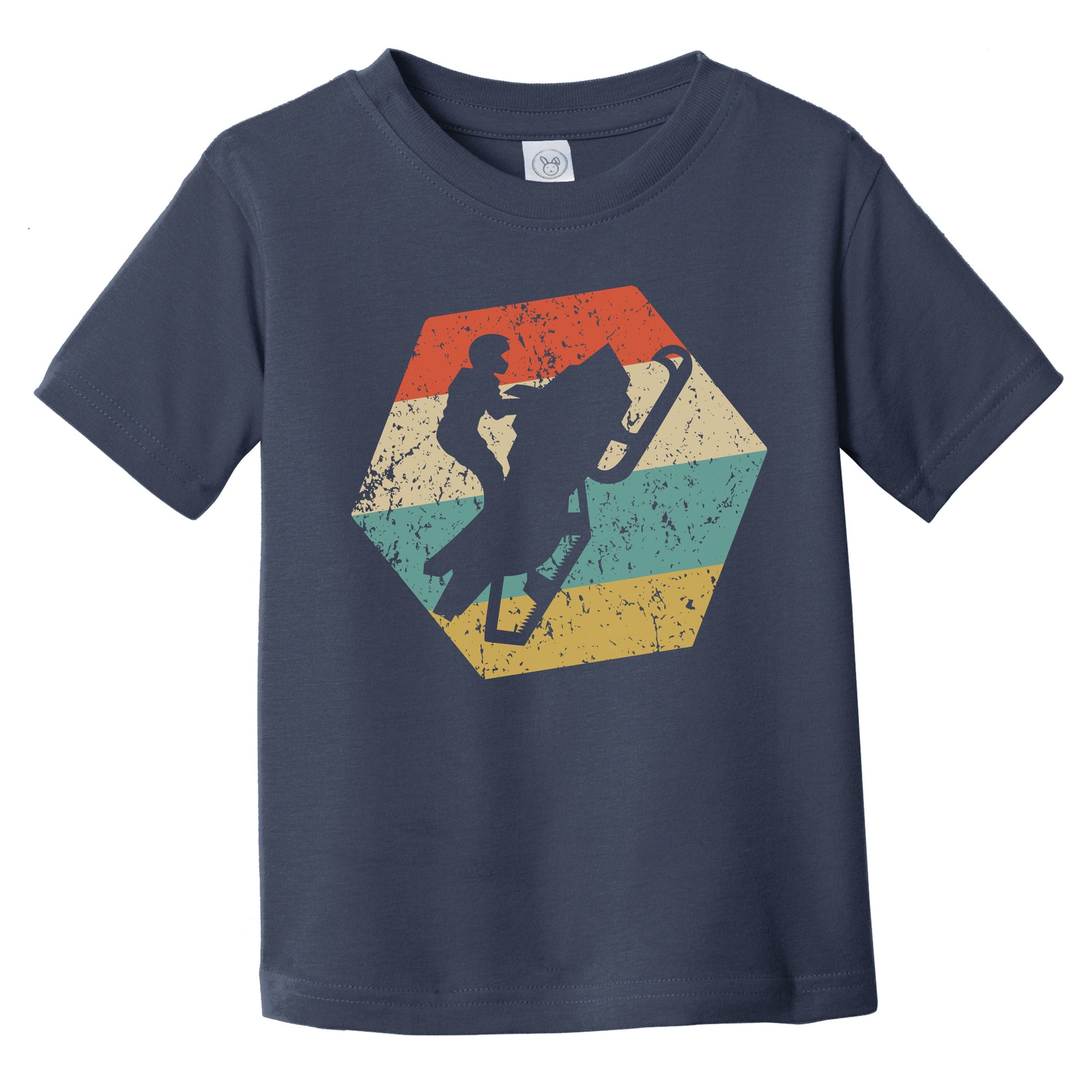 Snowmobiling Retro Distressed Hexagon Snowmobile Infant Toddler T-Shirt