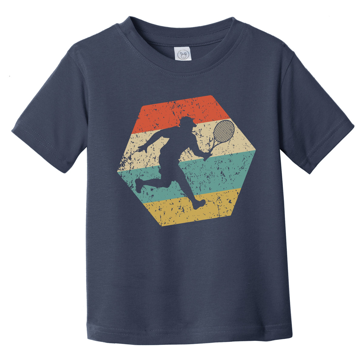 Tennis Player Retro Distressed Hexagon Tennis Infant Toddler T-Shirt