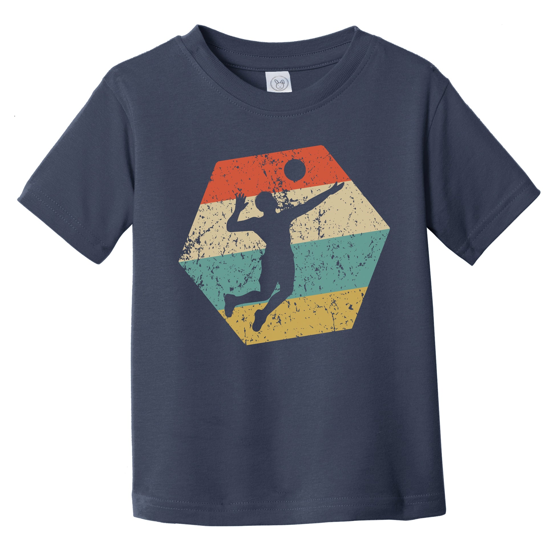 Volleyball Retro Distressed Hexagon Volleyball Player Infant Toddler T-Shirt