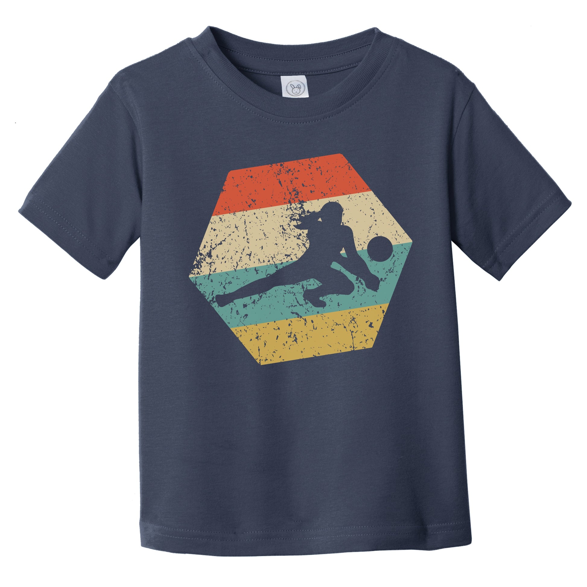 Volleyball Retro Distressed Hexagon Dig Infant Toddler T-Shirt
