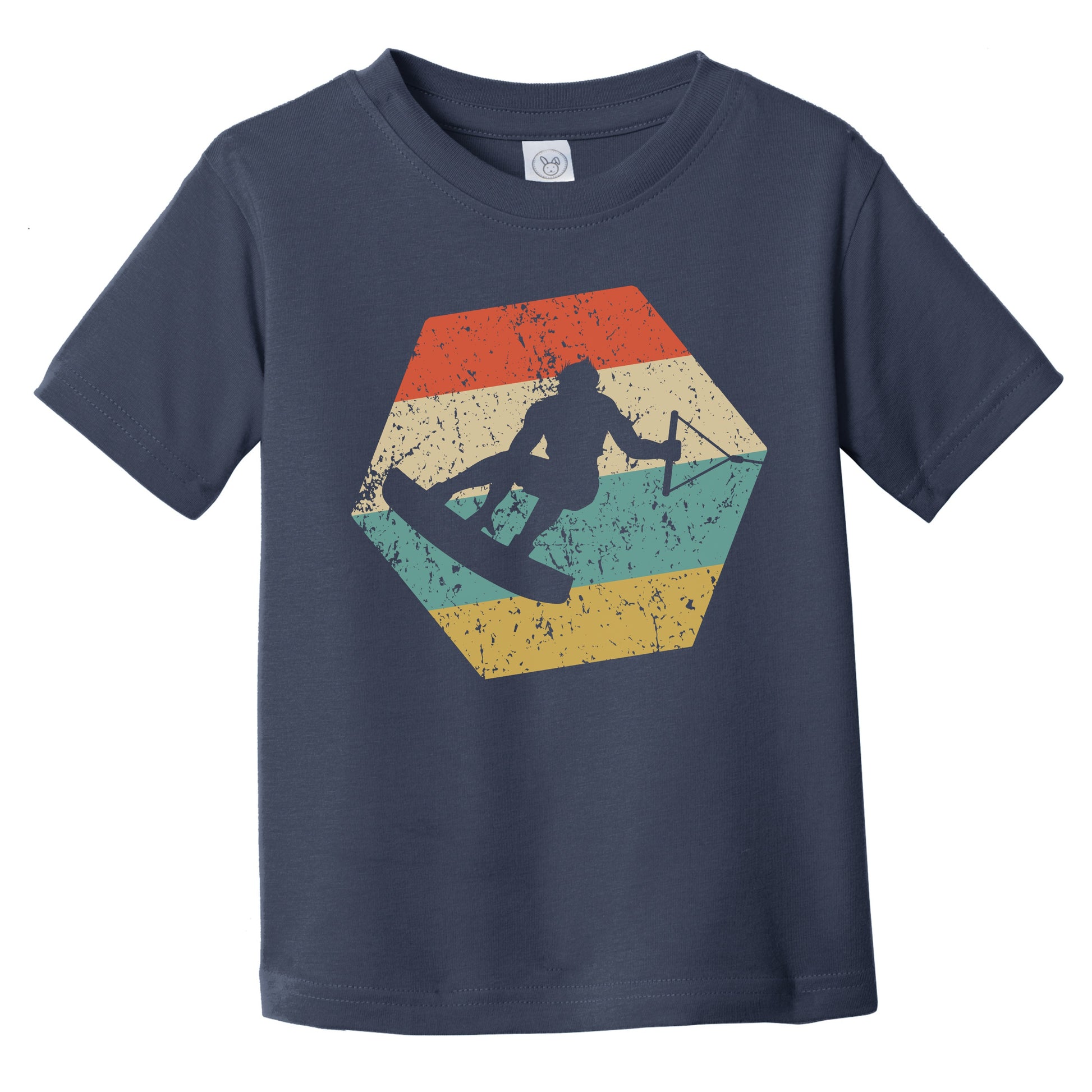 Wakeboarding Retro Distressed Hexagon Wakeboard Infant Toddler T-Shirt
