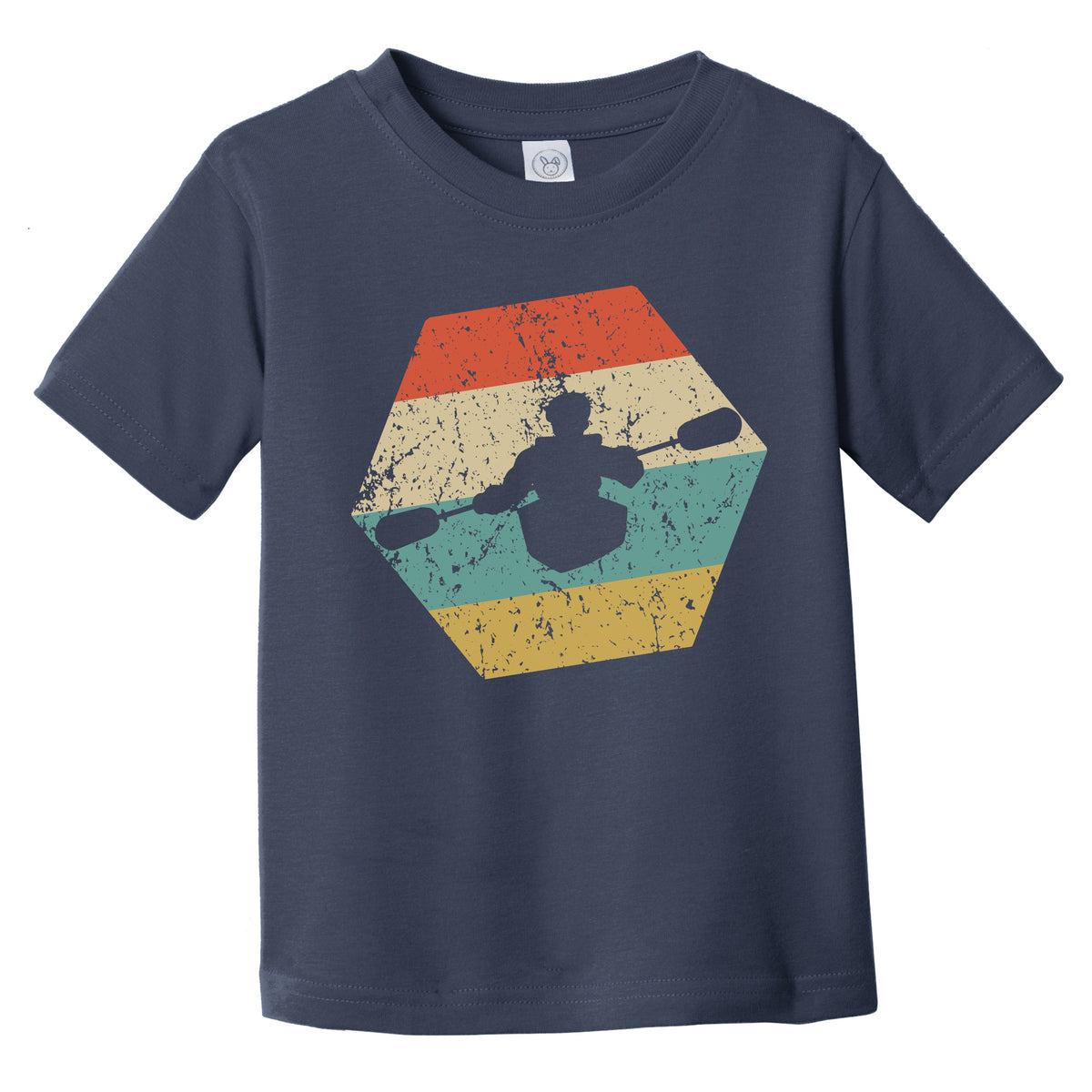 Kayaking Retro Distressed Hexagon Kayak Infant Toddler T-Shirt