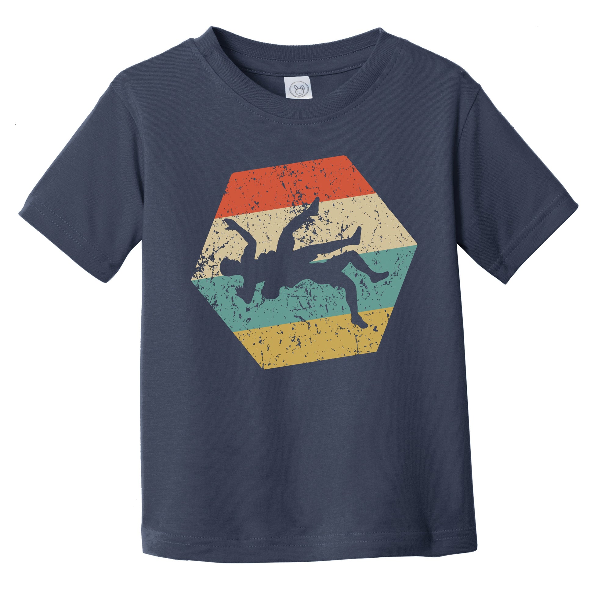 Wrestlers Retro Distressed Hexagon Wrestling Infant Toddler T-Shirt