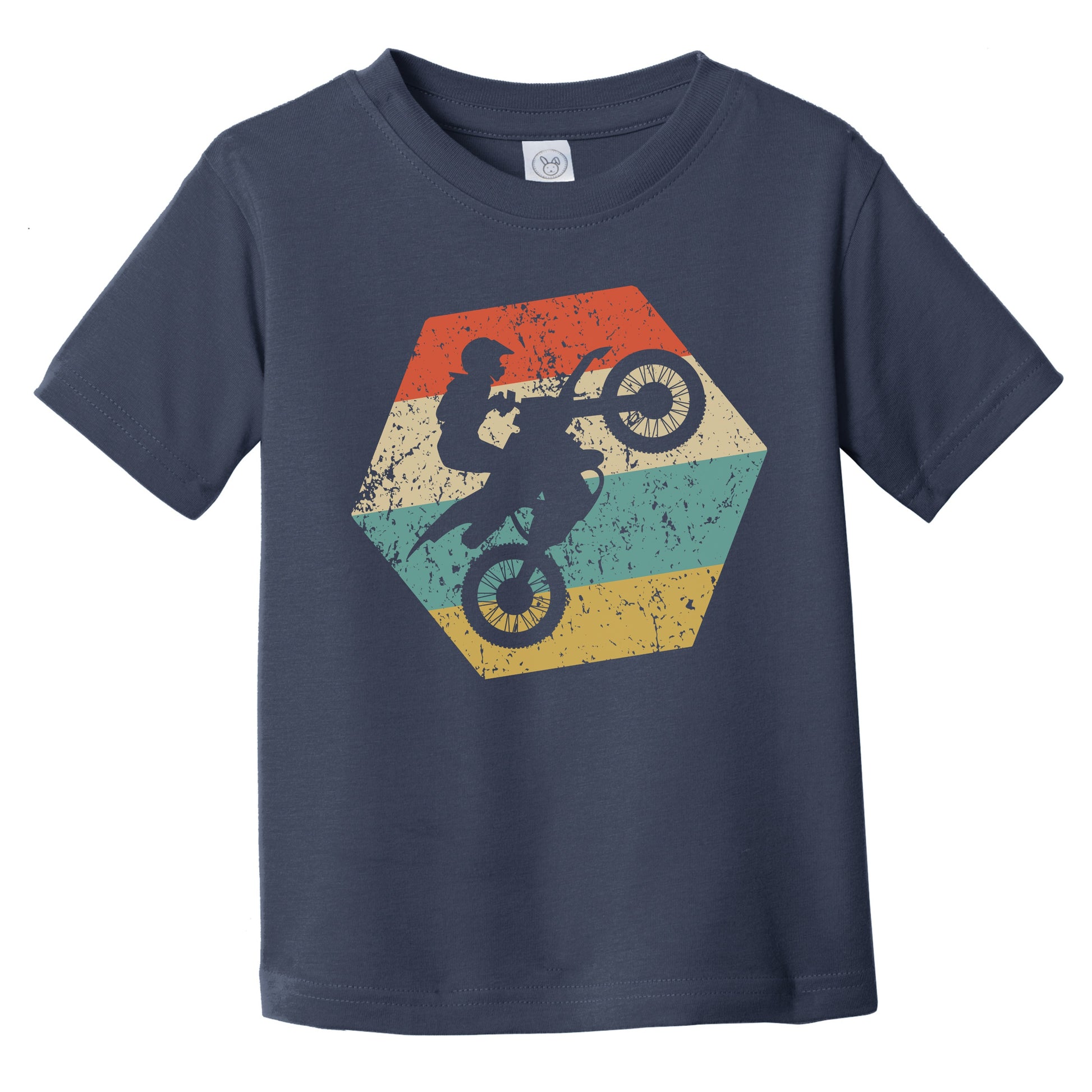 Motocross Retro Distressed Hexagon Motocross Rider Infant Toddler T-Shirt