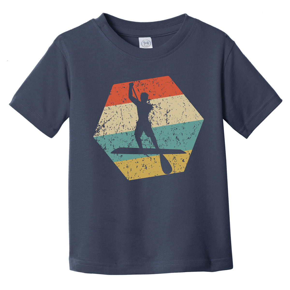 Paddleboard Retro Distressed Hexagon Paddleboarding Infant Toddler T-Shirt
