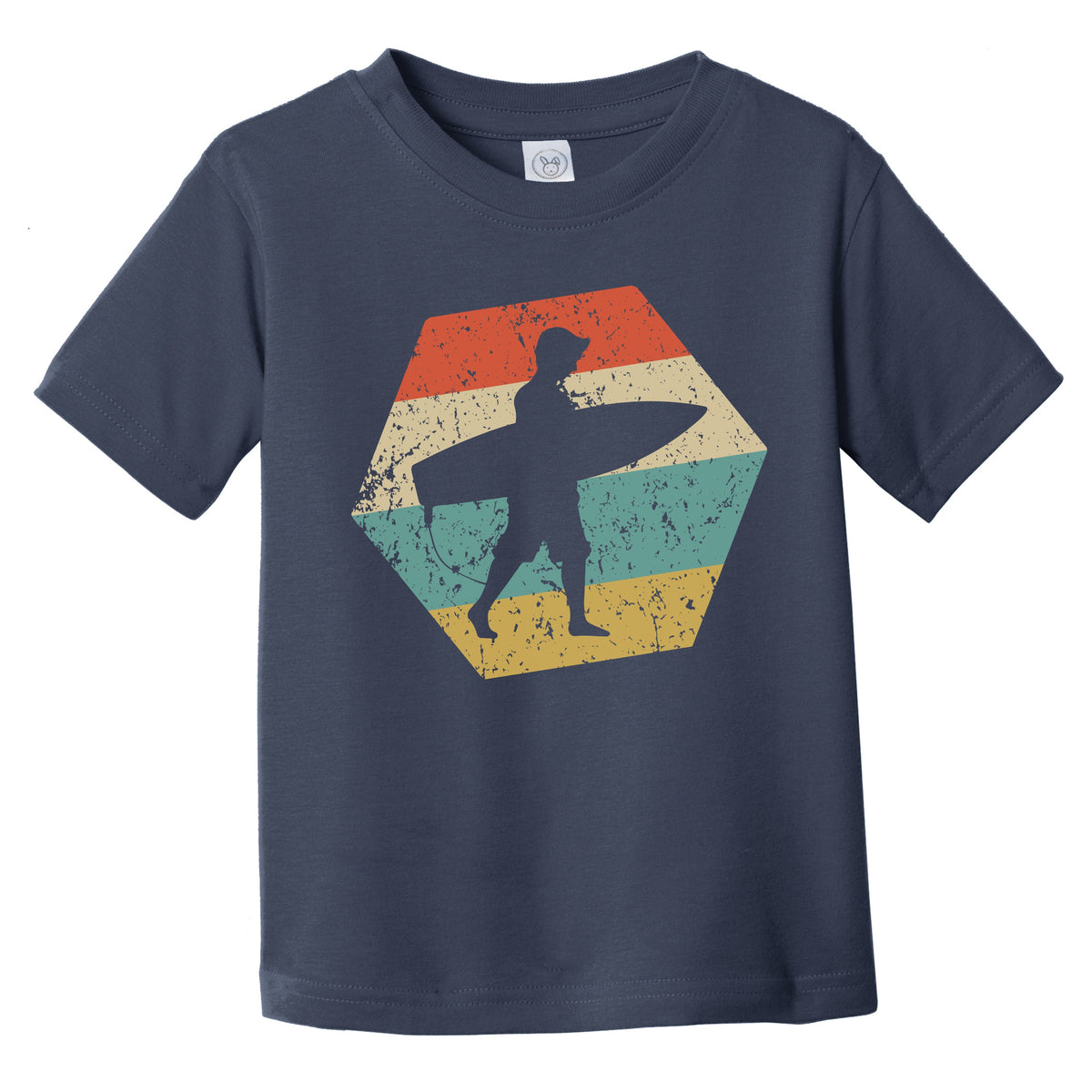 Surfing Retro Distressed Hexagon Surfer Infant Toddler T-Shirt