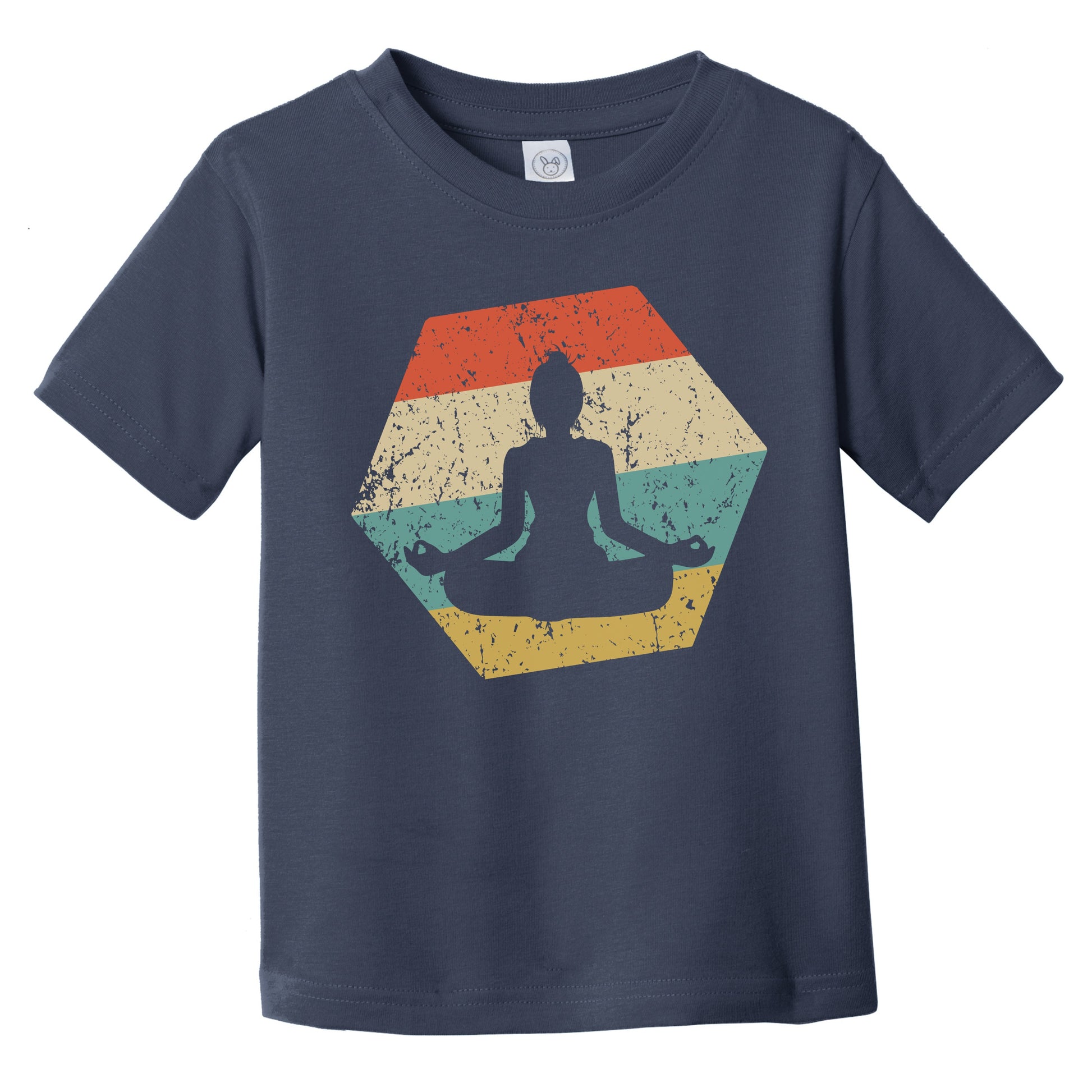 Yoga Pose Retro Distressed Hexagon Yoga Infant Toddler T-Shirt