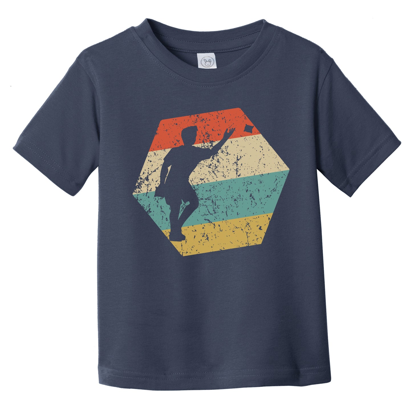 Cornhole Retro Distressed Hexagon Cornhole Player Infant Toddler T-Shirt