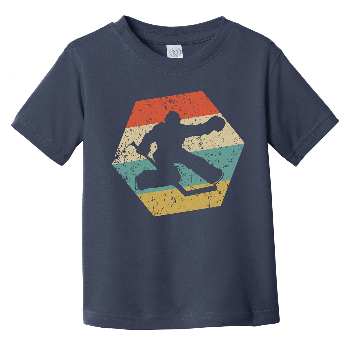 Hockey Goalie Retro Distressed Hexagon Save Infant Toddler T-Shirt