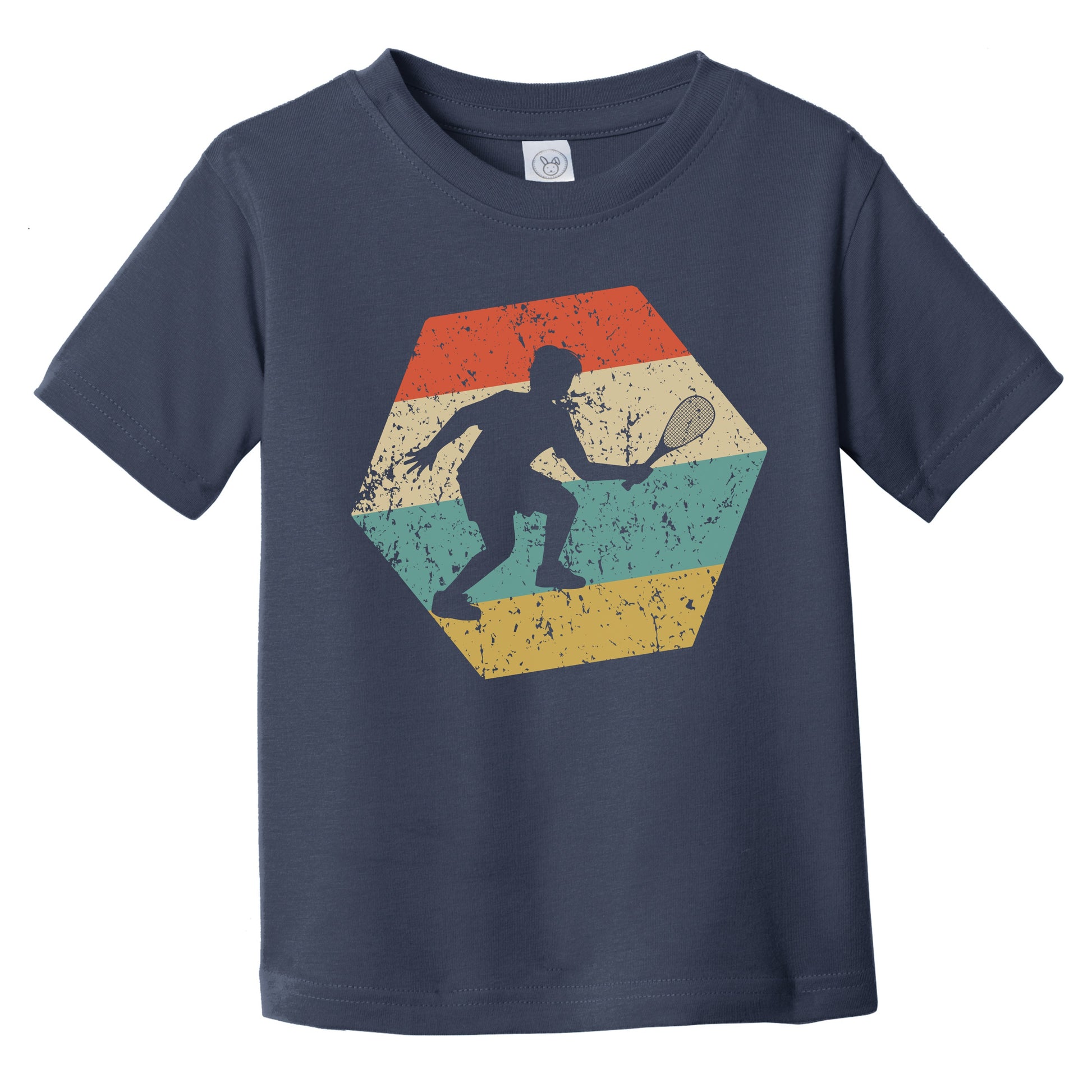 Squash Player Retro Distressed Hexagon Squash Infant Toddler T-Shirt