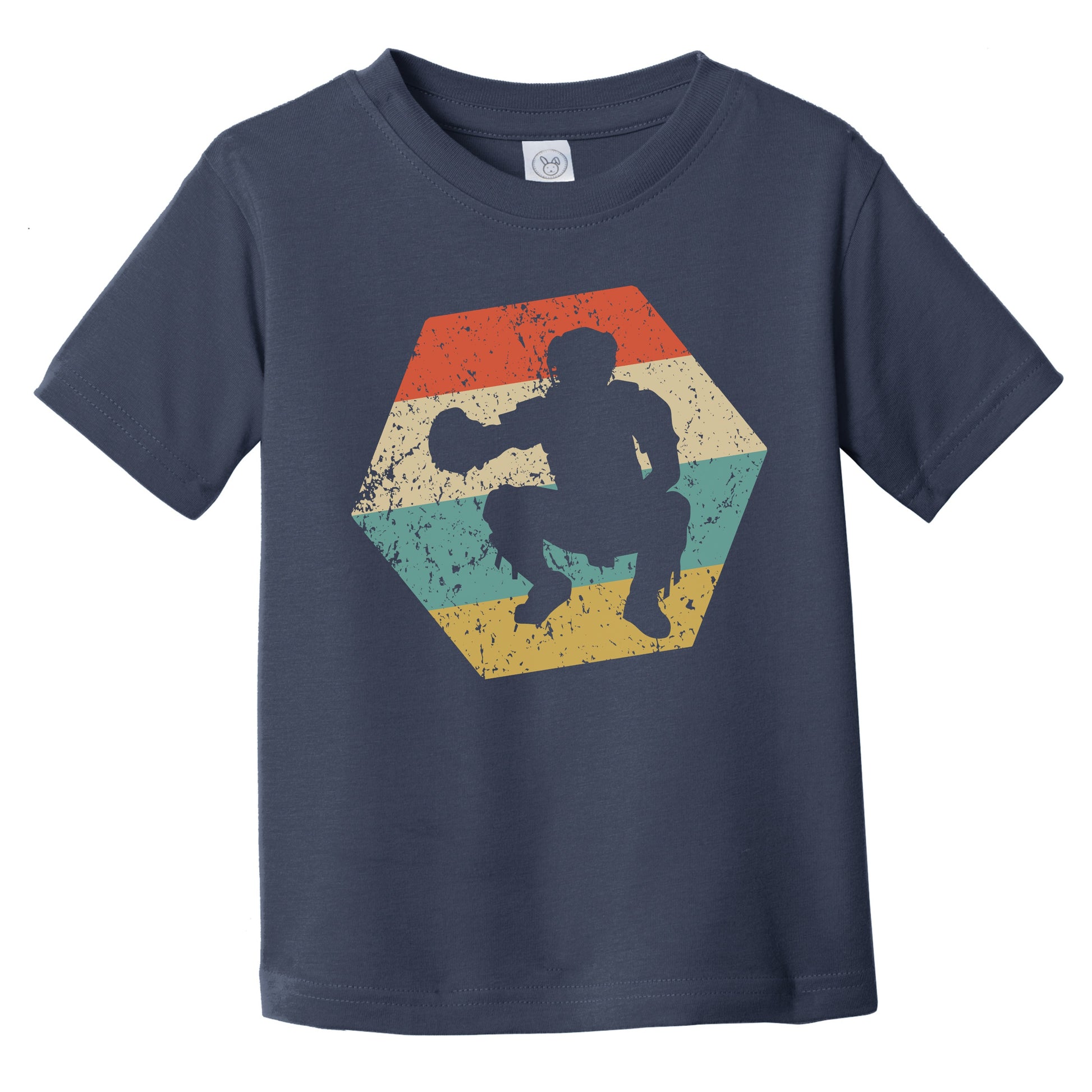 Baseball Retro Distressed Hexagon Catcher Infant Toddler T-Shirt