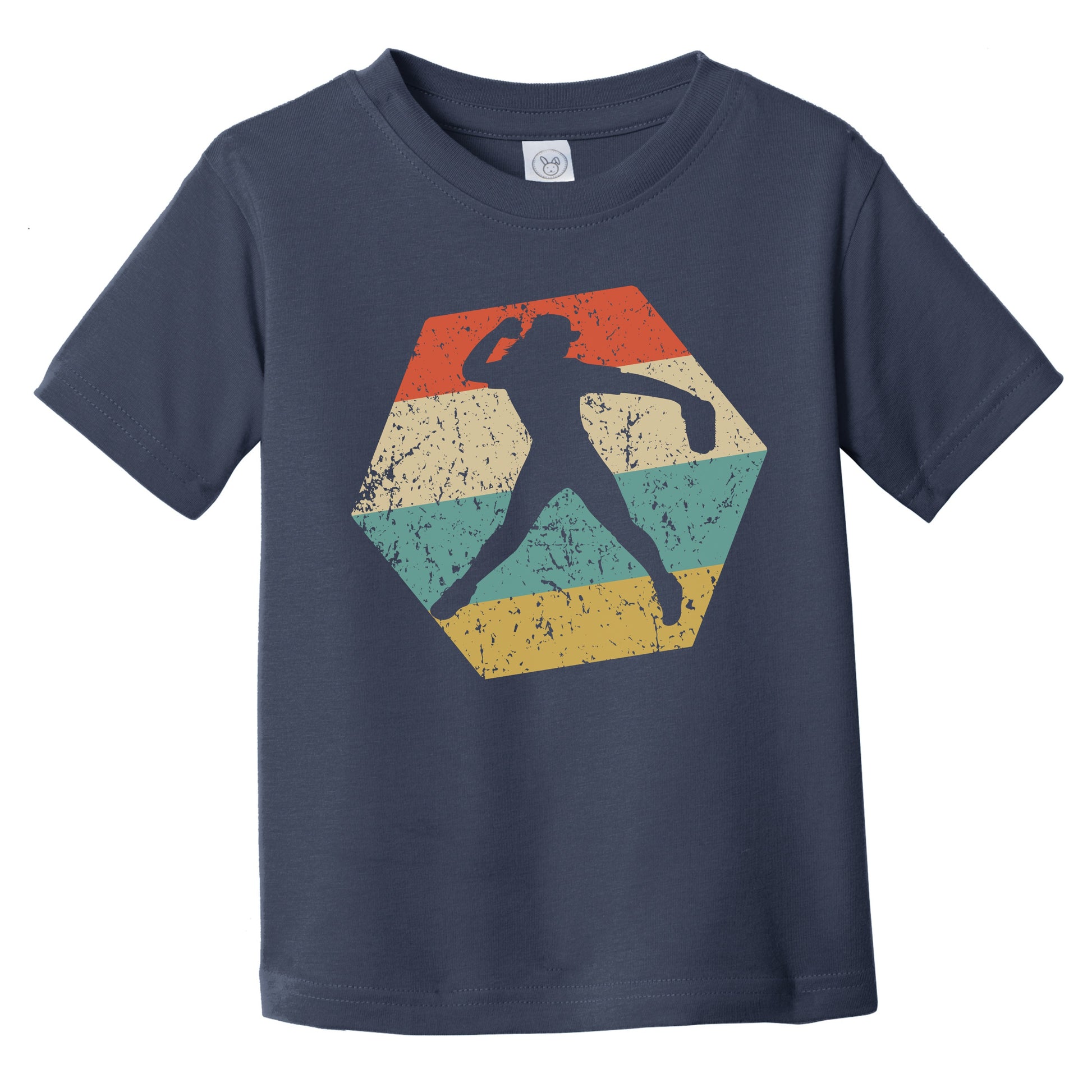 Softball Retro Distressed Hexagon Softball Player Infant Toddler T-Shirt
