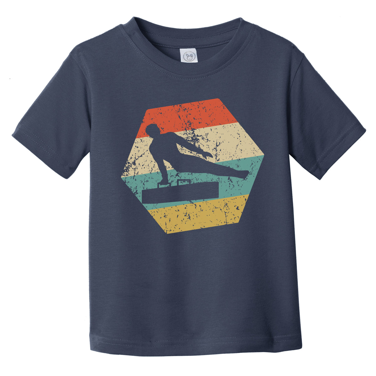 Gymnastics Retro Distressed Hexagon Male Gymnast Infant Toddler T-Shirt