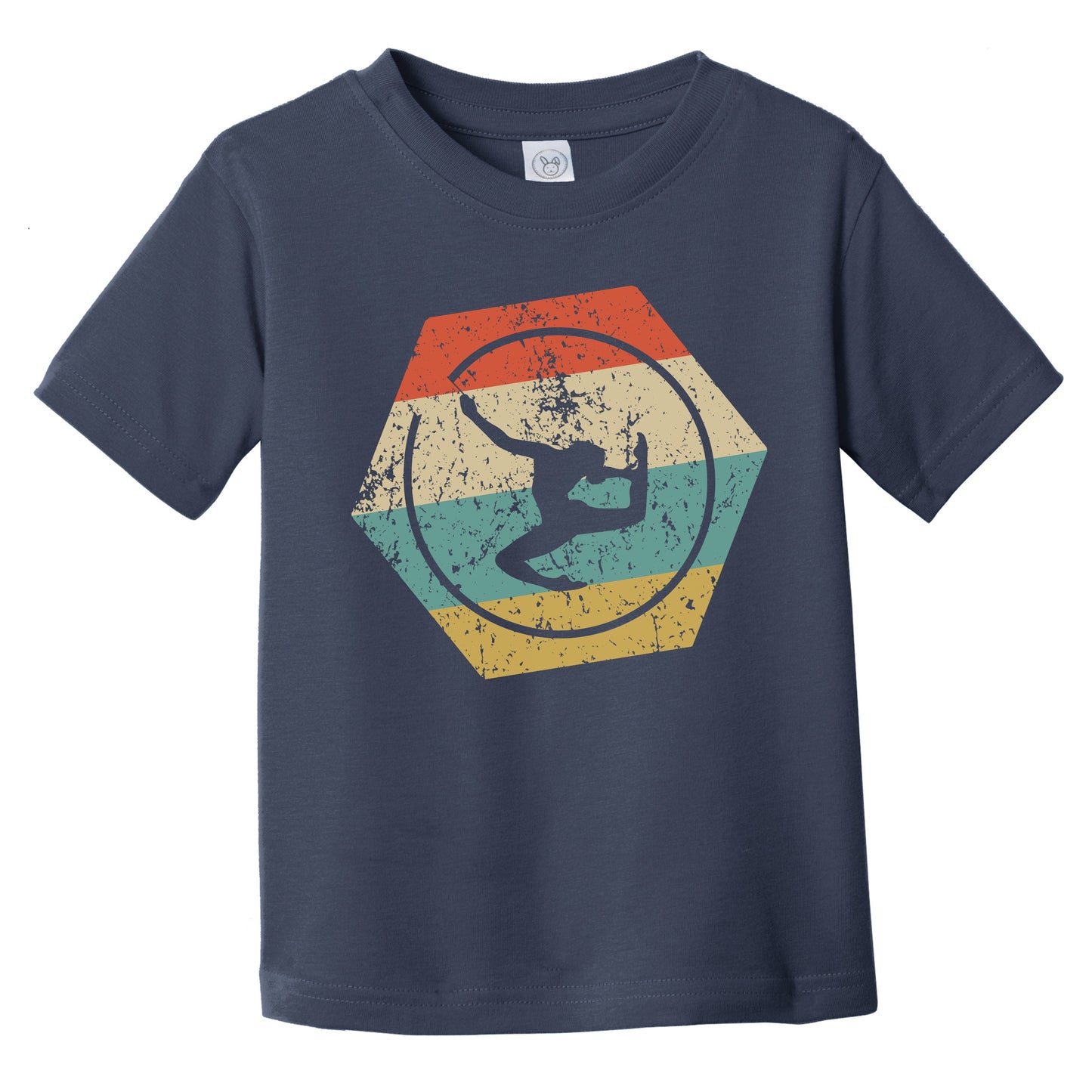 Gymnastics Retro Distressed Hexagon Ribbon Twirling Infant Toddler T-Shirt