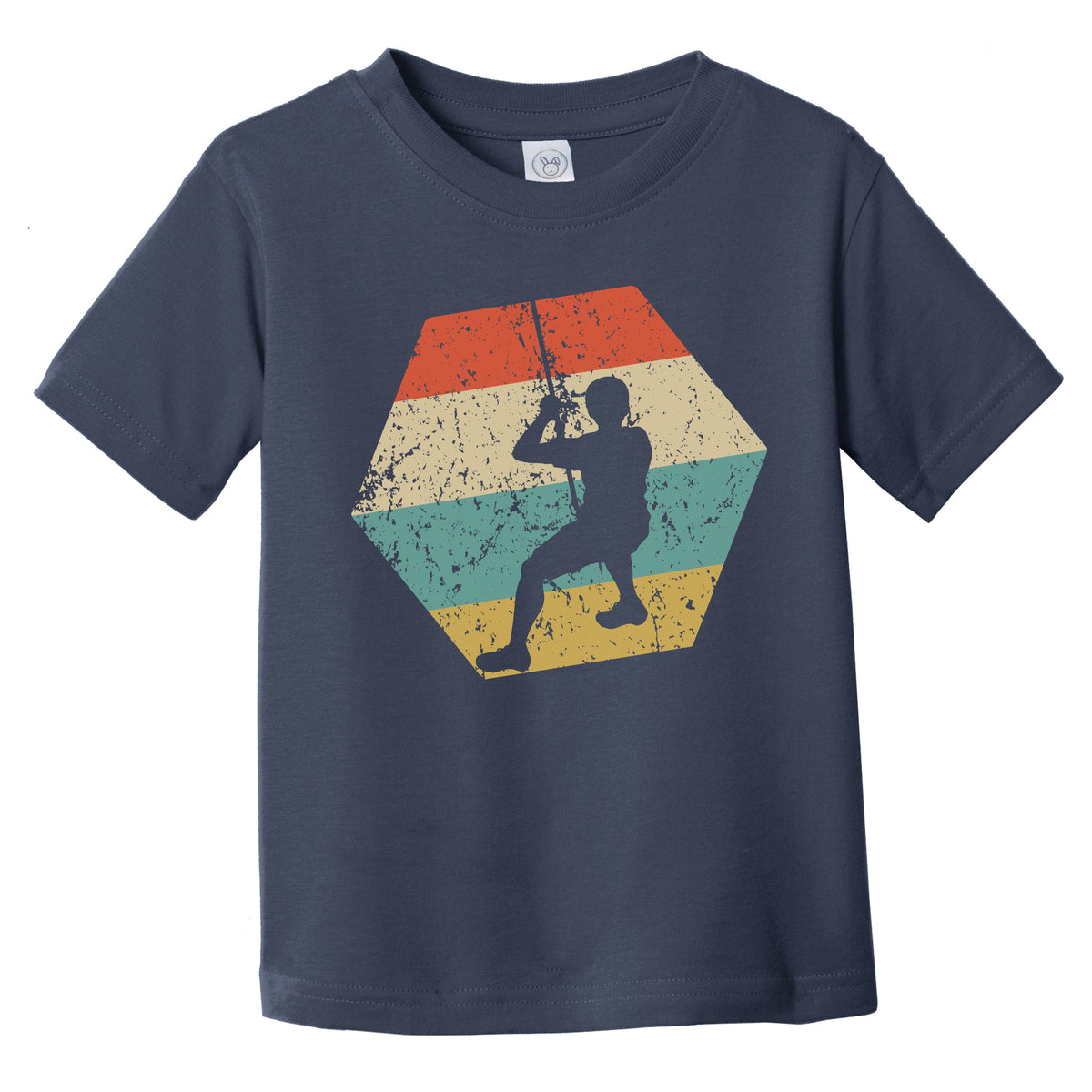 Rock Climber Retro Distressed Hexagon Rock Climbing Infant Toddler T-Shirt