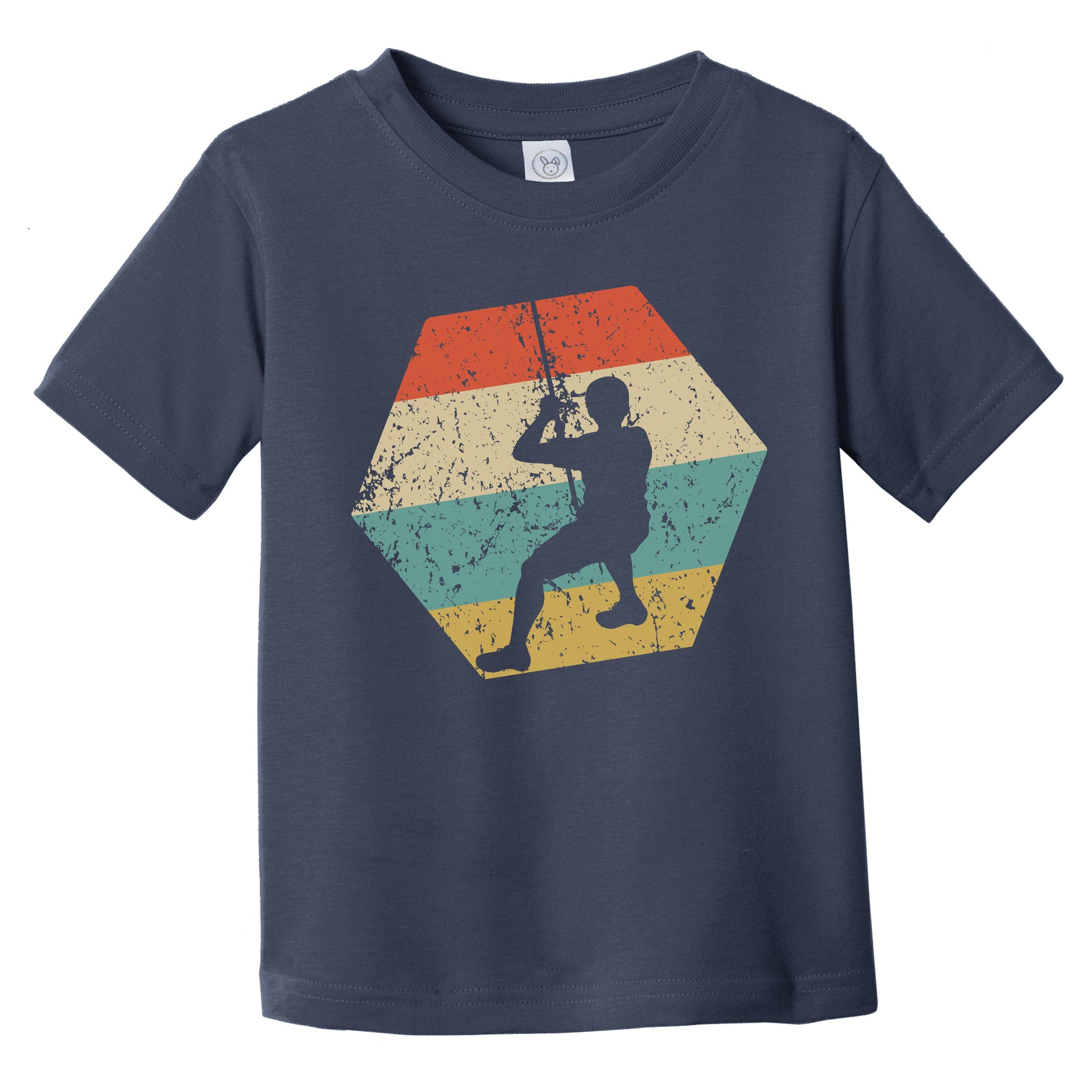 Rock Climber Retro Distressed Hexagon Rock Climbing Infant Toddler T-Shirt