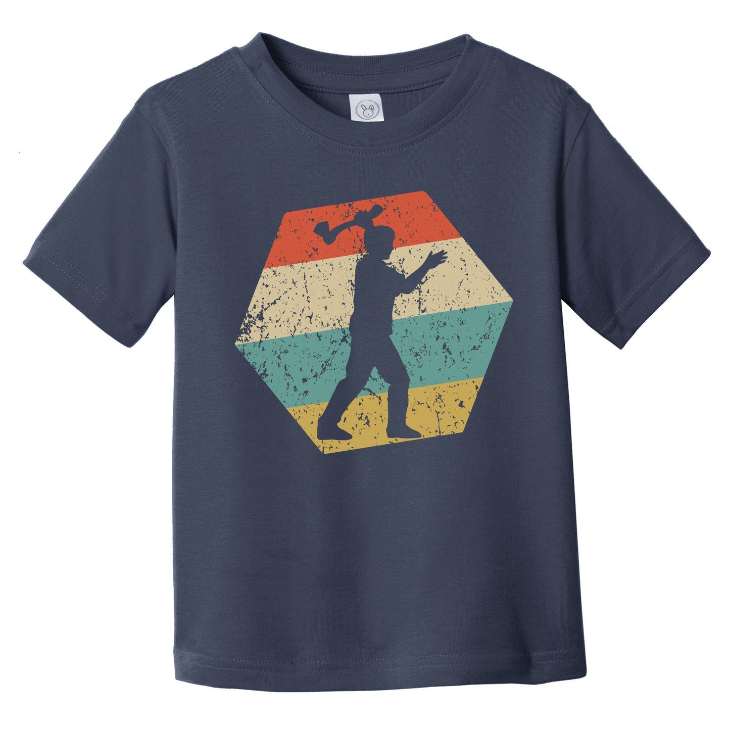 Axe Throwing Retro Distressed Hexagon Axe Thrower Infant Toddler T-Shirt