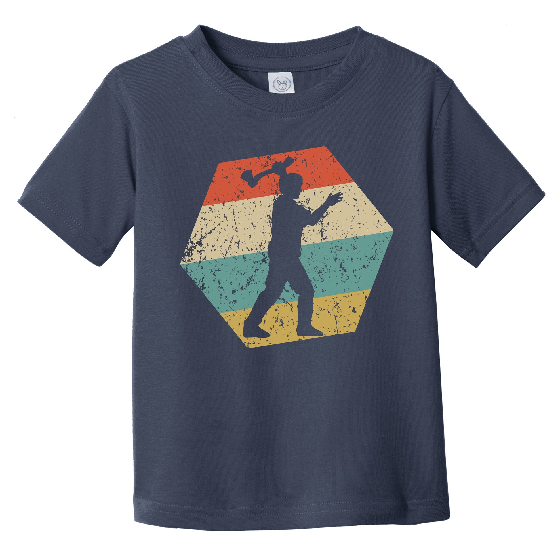 Axe Throwing Retro Distressed Hexagon Axe Thrower Infant Toddler T-Shirt